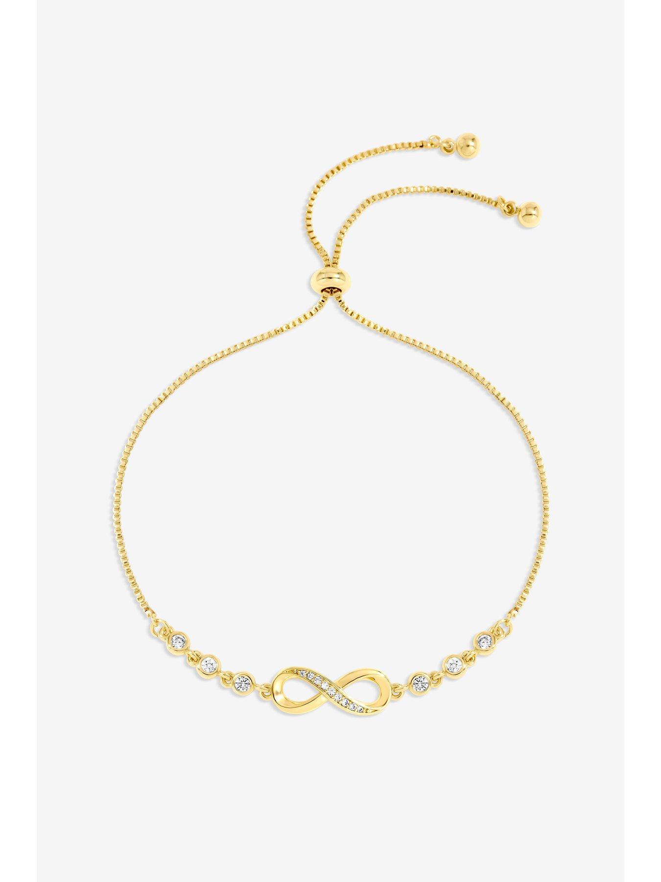 Image 2 of 2 of Jon Richard Burgundy Xmas Hanging Gift - Gold Pave Infinity Toggle Bracelet