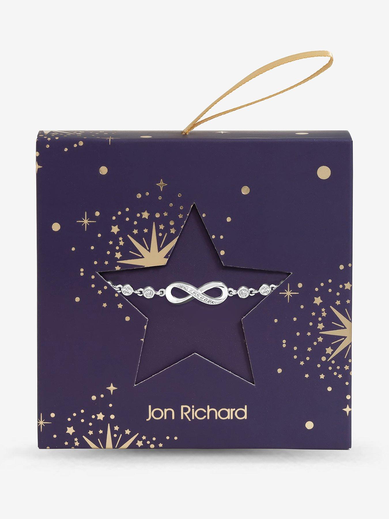 Image 1 of 2 of Jon Richard Navy Xmas Hanging Gift - Silver Pave Infinity Toggle Bracelet