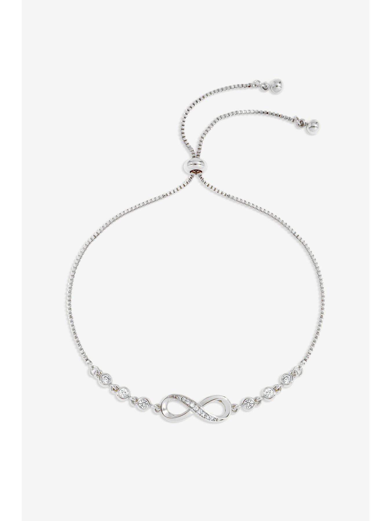 Image 2 of 2 of Jon Richard Navy Xmas Hanging Gift - Silver Pave Infinity Toggle Bracelet