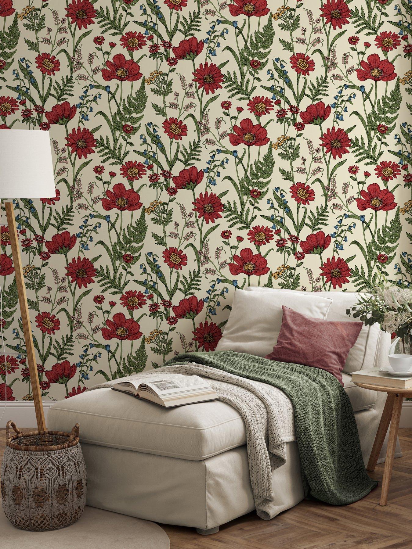 Fine Decor Wild Meadow Red Wallpaper Fd43335 - Image 7