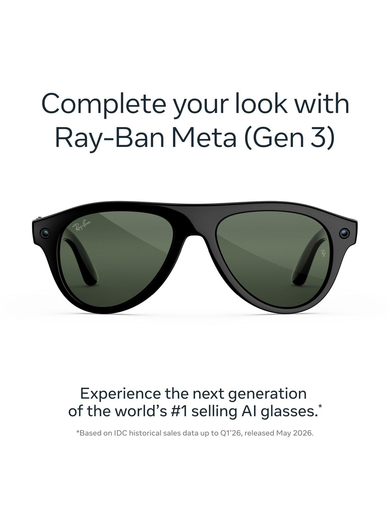 Image 2 of 7 of Ray-Ban Meta Aviator (Gen 3) -&nbsp;Shiny Black, Transitions&reg; Green Lenses