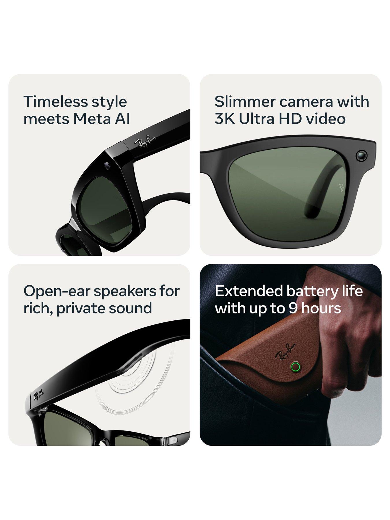 Image 4 of 7 of Ray-Ban Meta Aviator (Gen 3) -&nbsp;Shiny Black, Transitions&reg; Green Lenses