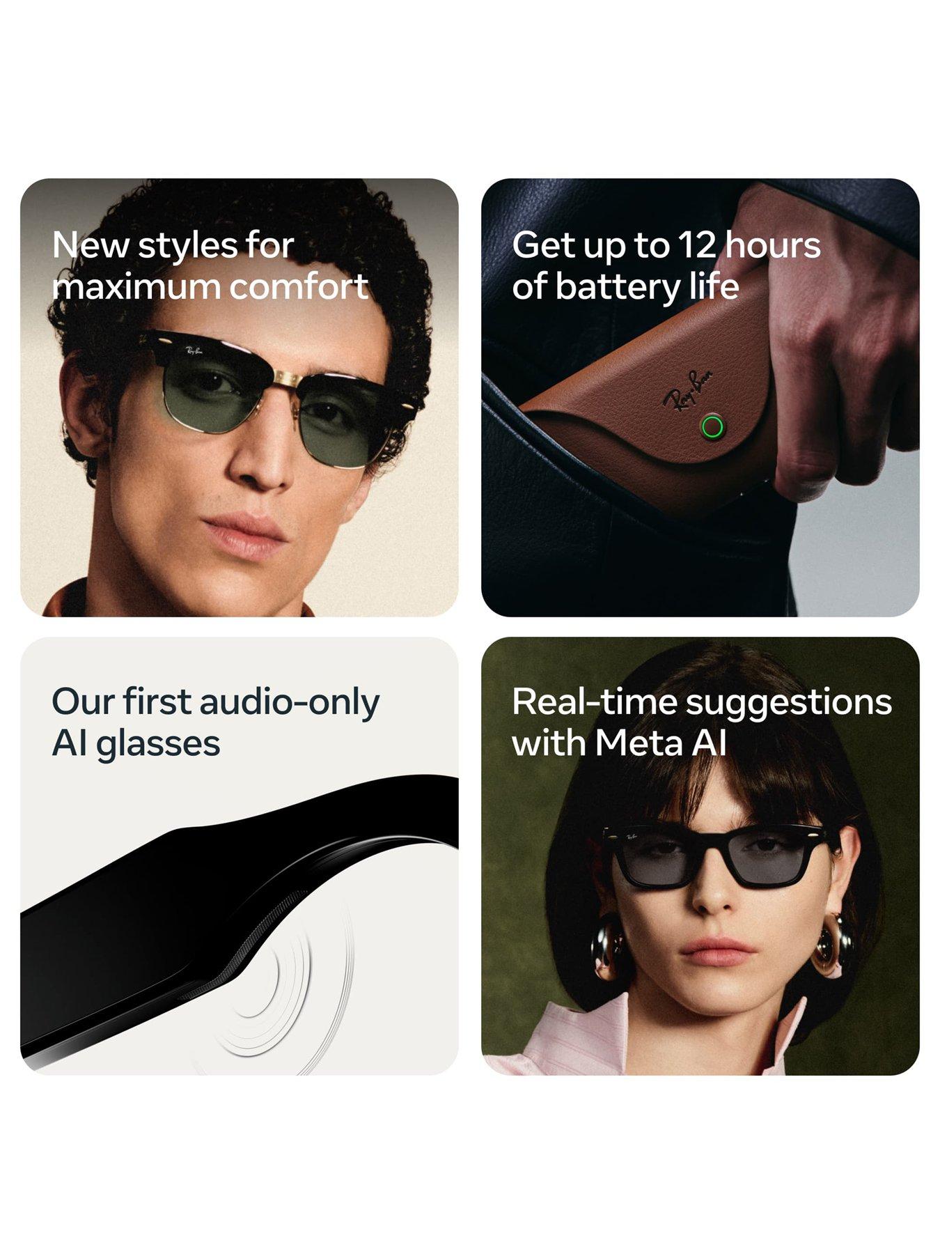 Image 4 of 8 of Ray-Ban Meta (Audio) Burbank, Shiny Black, Transitions&reg; Grey Lenses