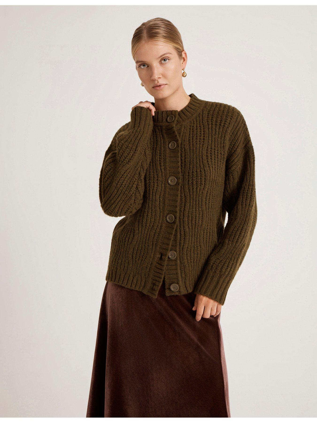Finery London Women's Khaki Ailsa Cardigan Size 22 - Image 2