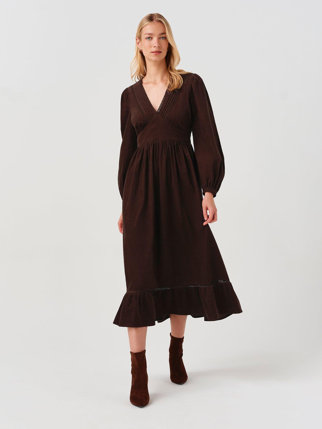 Image 4 of 7 of Ghost Chocolate Brown Gracie Dress