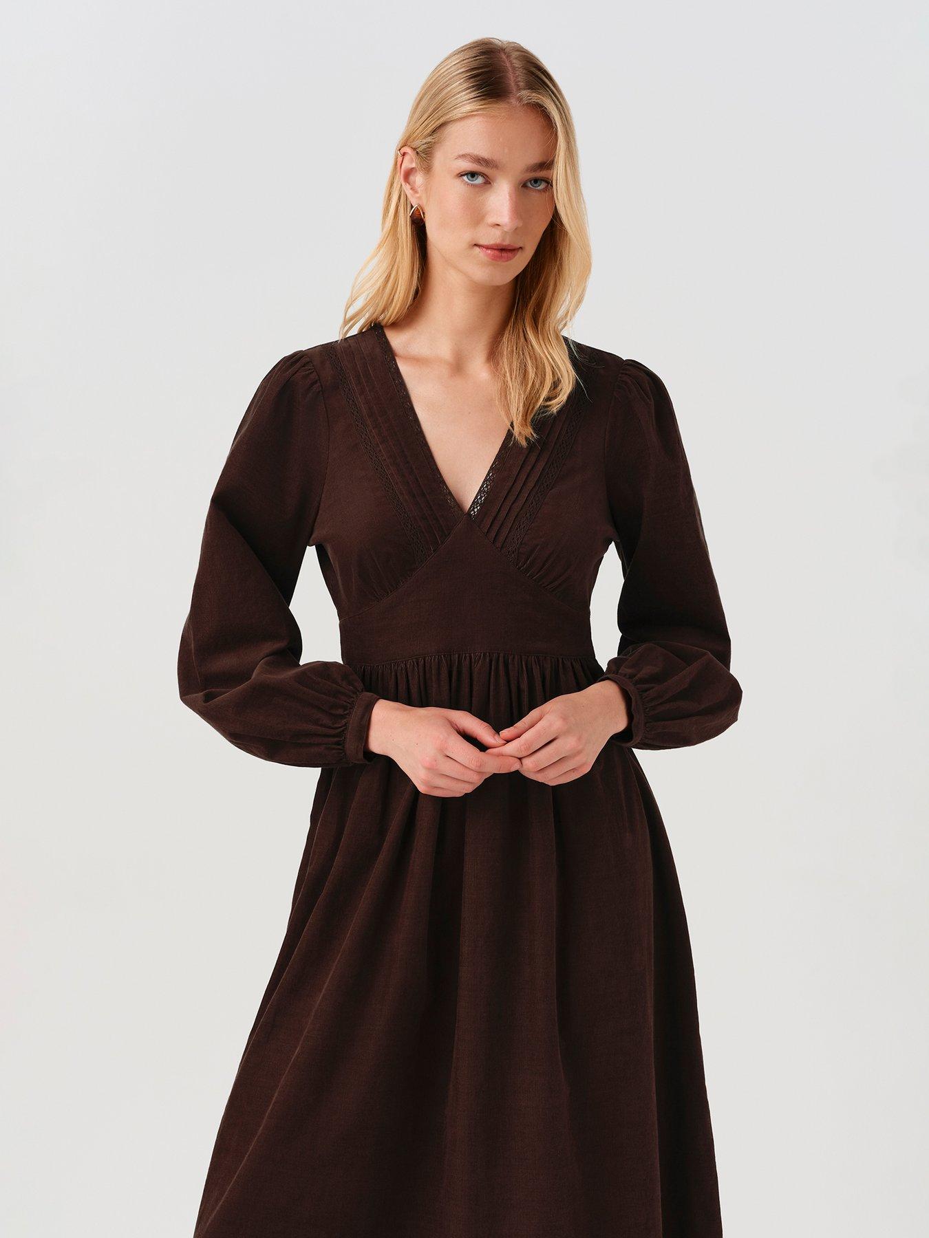 Image 6 of 7 of Ghost Chocolate Brown Gracie Dress