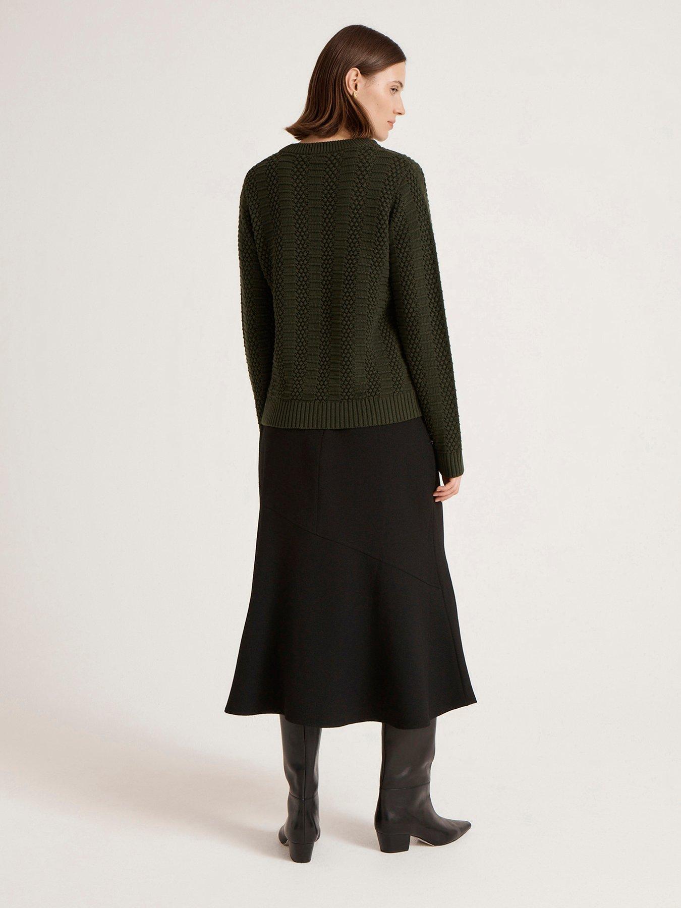 Image 2 of 4 of Finery Womens Nova Crew Neck Relaxed Fit Jumper - Green