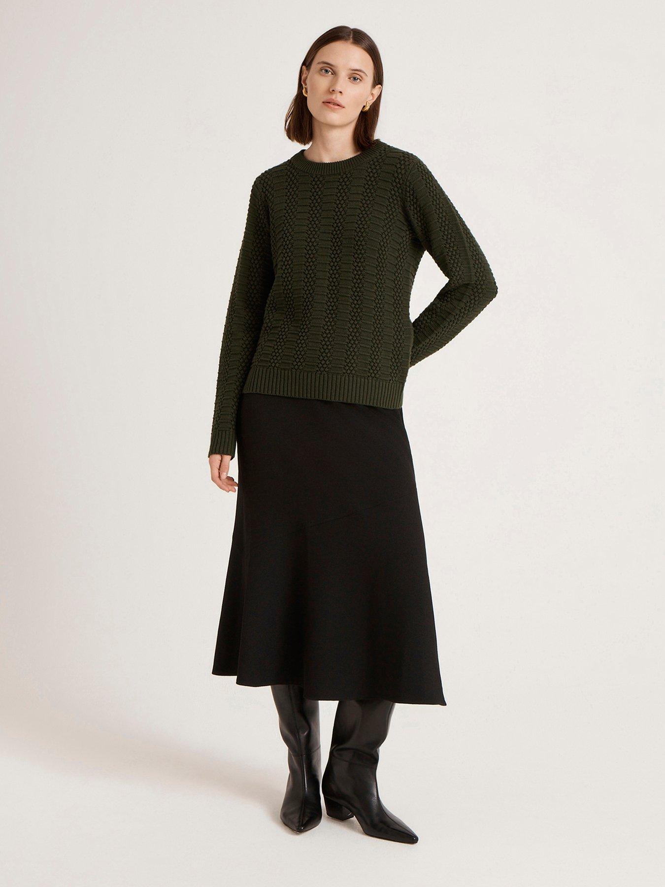Image 4 of 4 of Finery Womens Nova Crew Neck Relaxed Fit Jumper - Green
