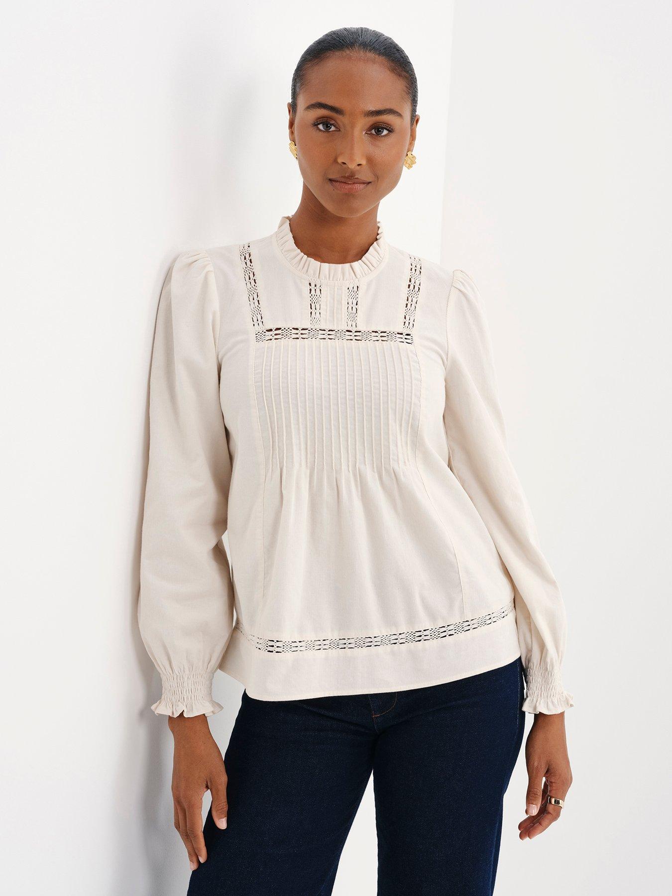Image 1 of 7 of Finery Cord Ivory Alicia Top