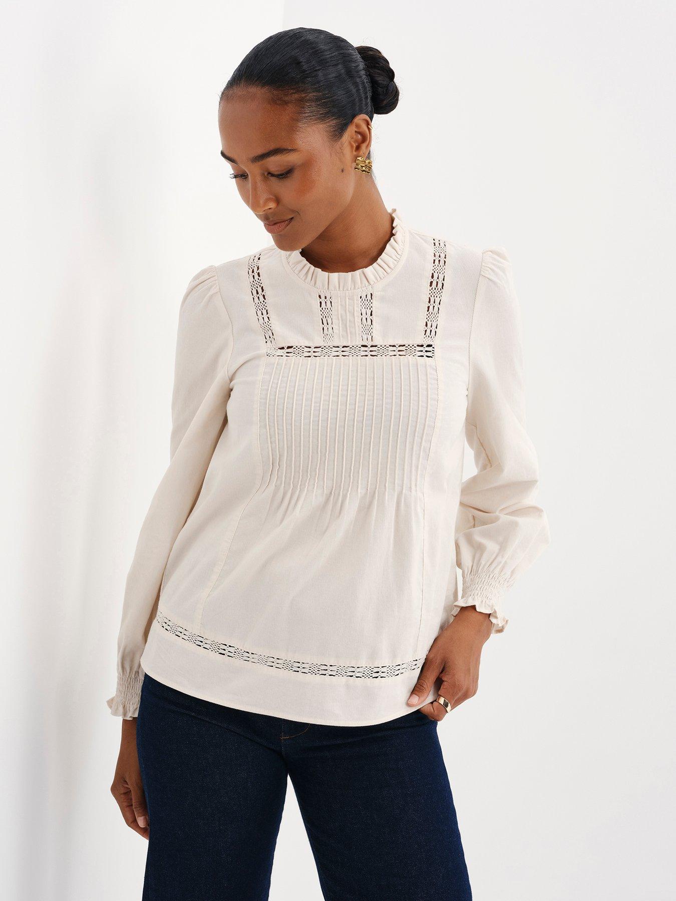 Image 3 of 7 of Finery Cord Ivory Alicia Top