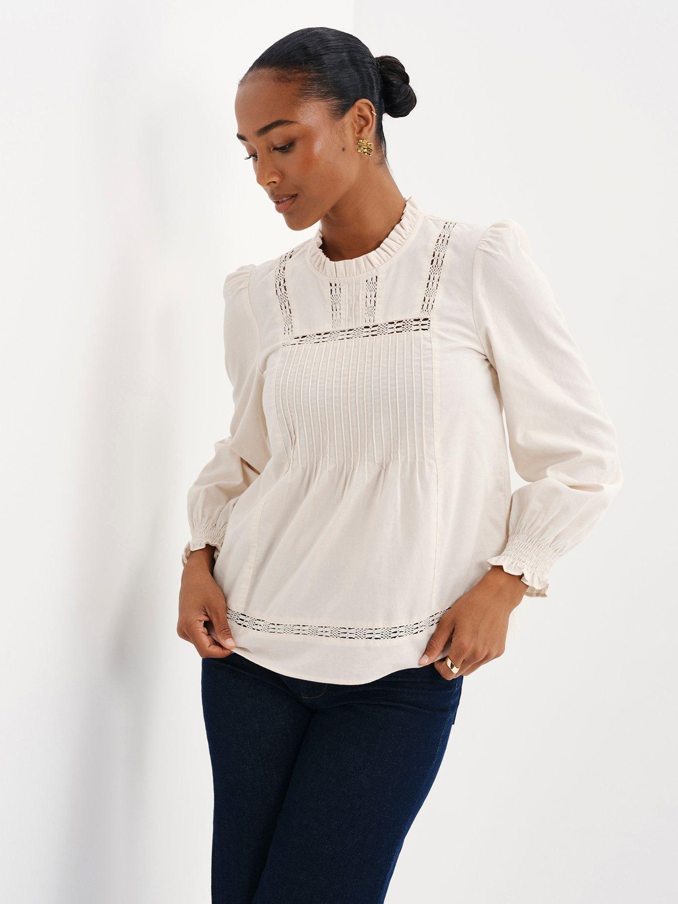 Image 4 of 7 of Finery Cord Ivory Alicia Top