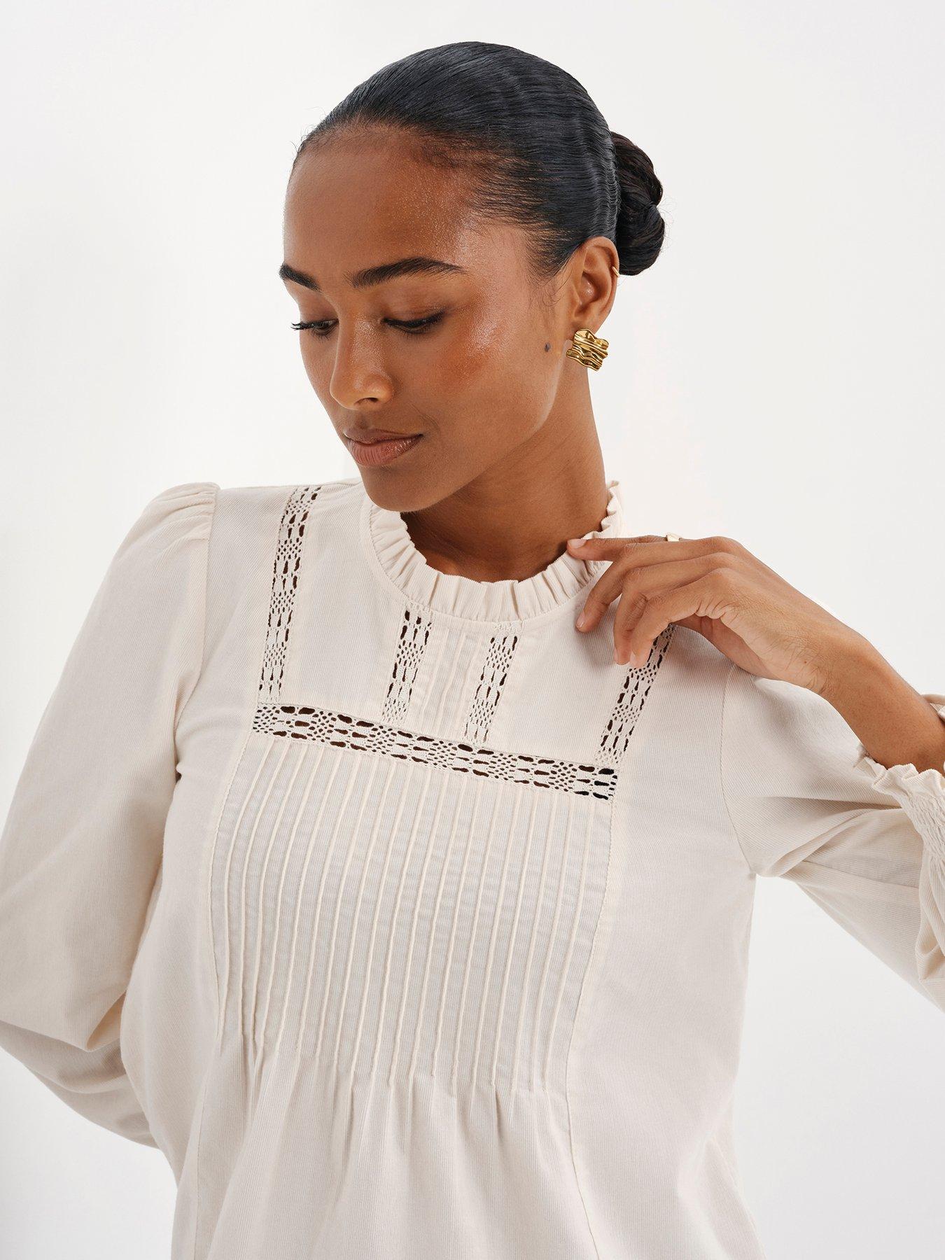 Image 6 of 7 of Finery Cord Ivory Alicia Top