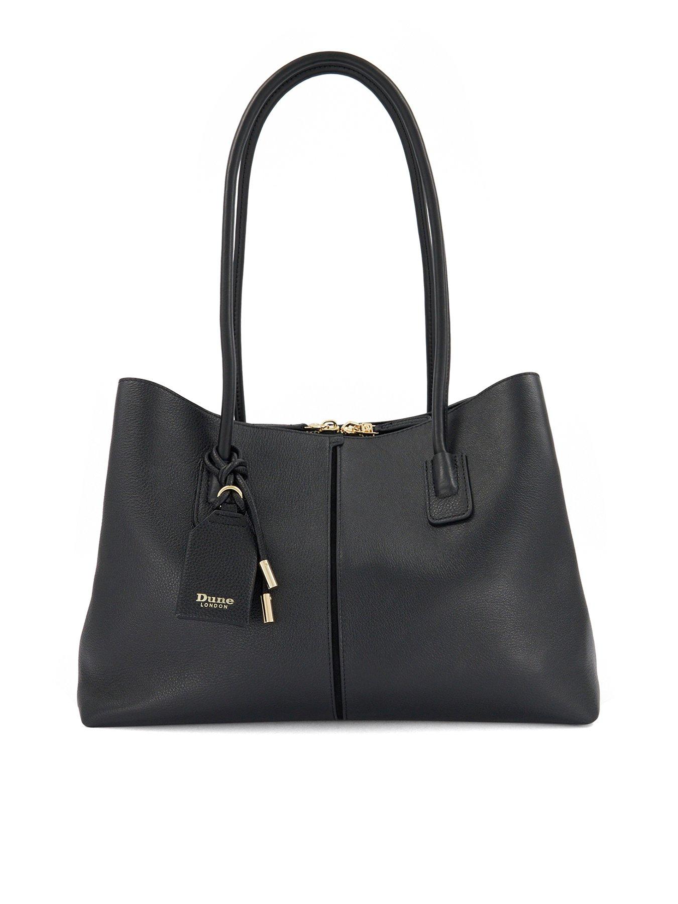 Image 1 of 6 of Dune London Womens Deserving Leather Shoulder Bag - Black