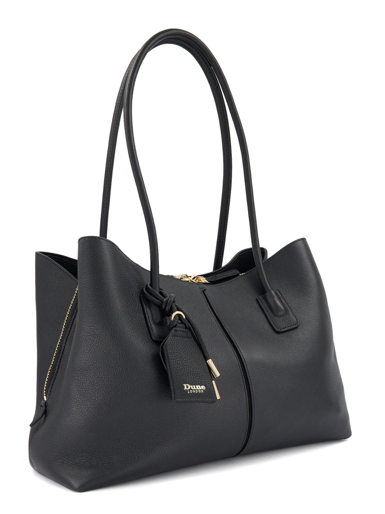Image 3 of 6 of Dune London Womens Deserving Leather Shoulder Bag - Black