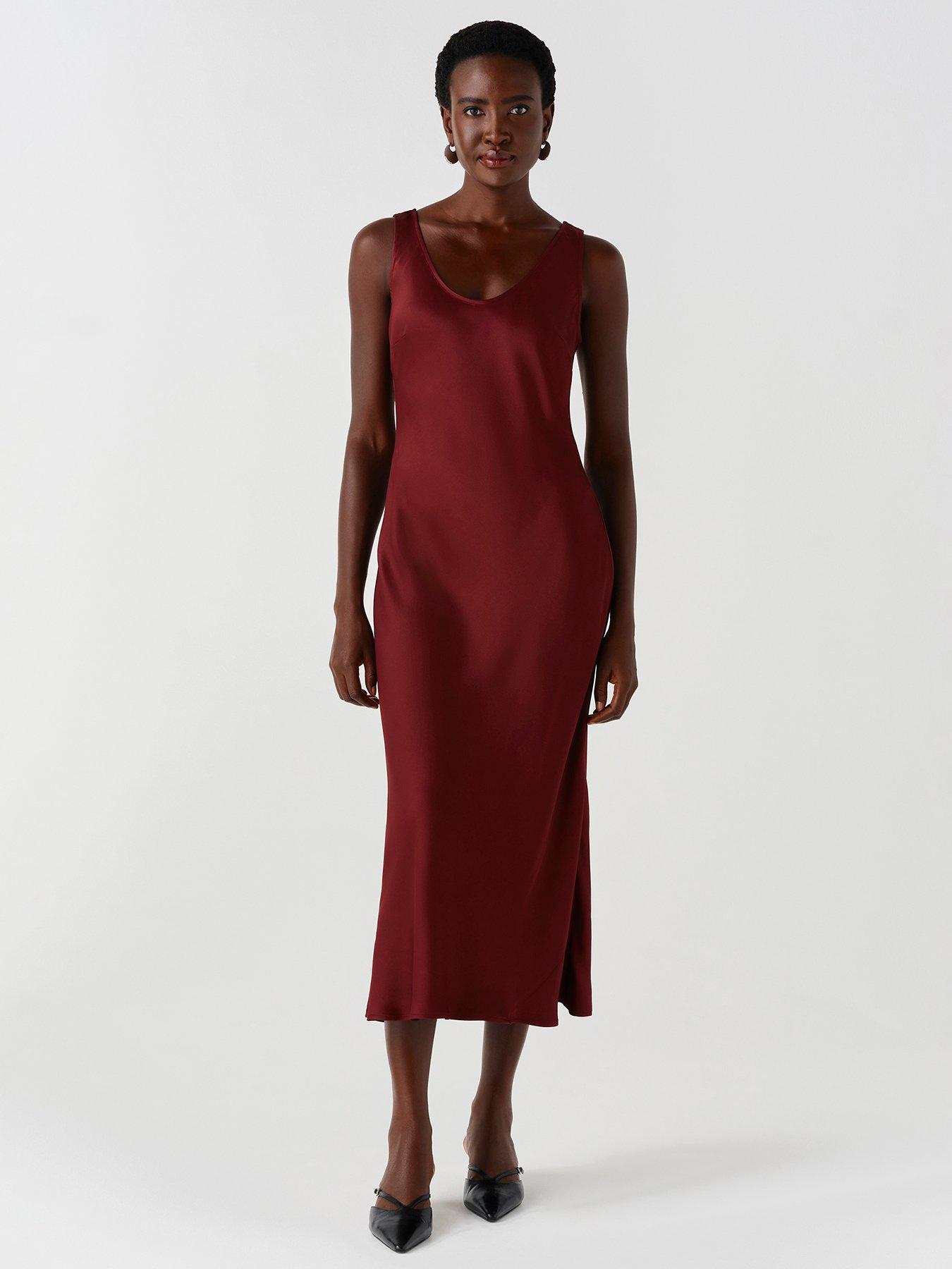 Image 1 of 7 of Ghost Burgundy Palm Dress