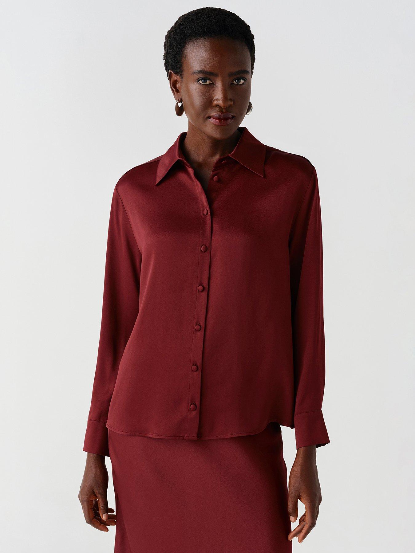 Image 1 of 7 of Ghost Burgundy Esther Blouse