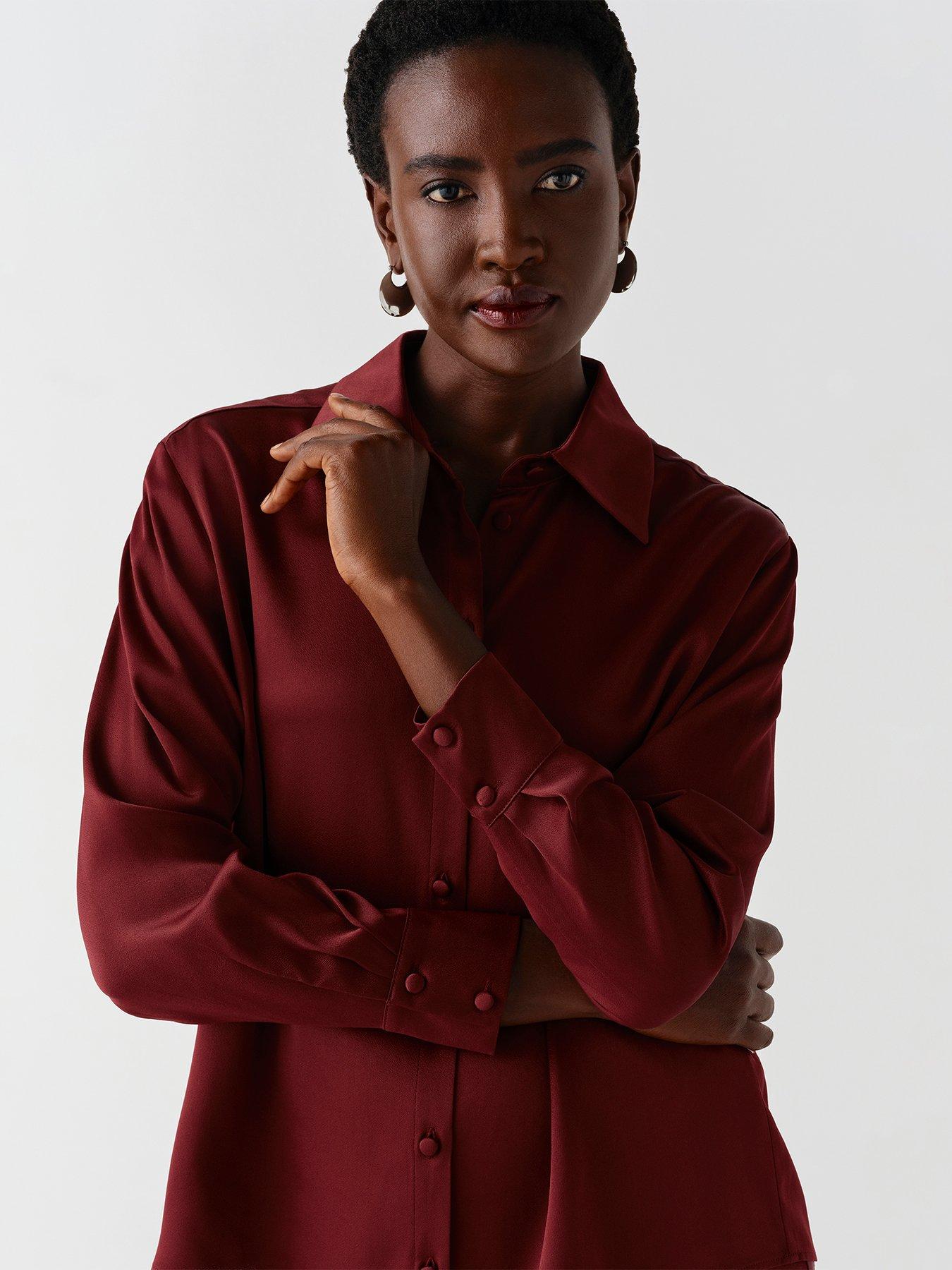 Image 6 of 7 of Ghost Burgundy Esther Blouse