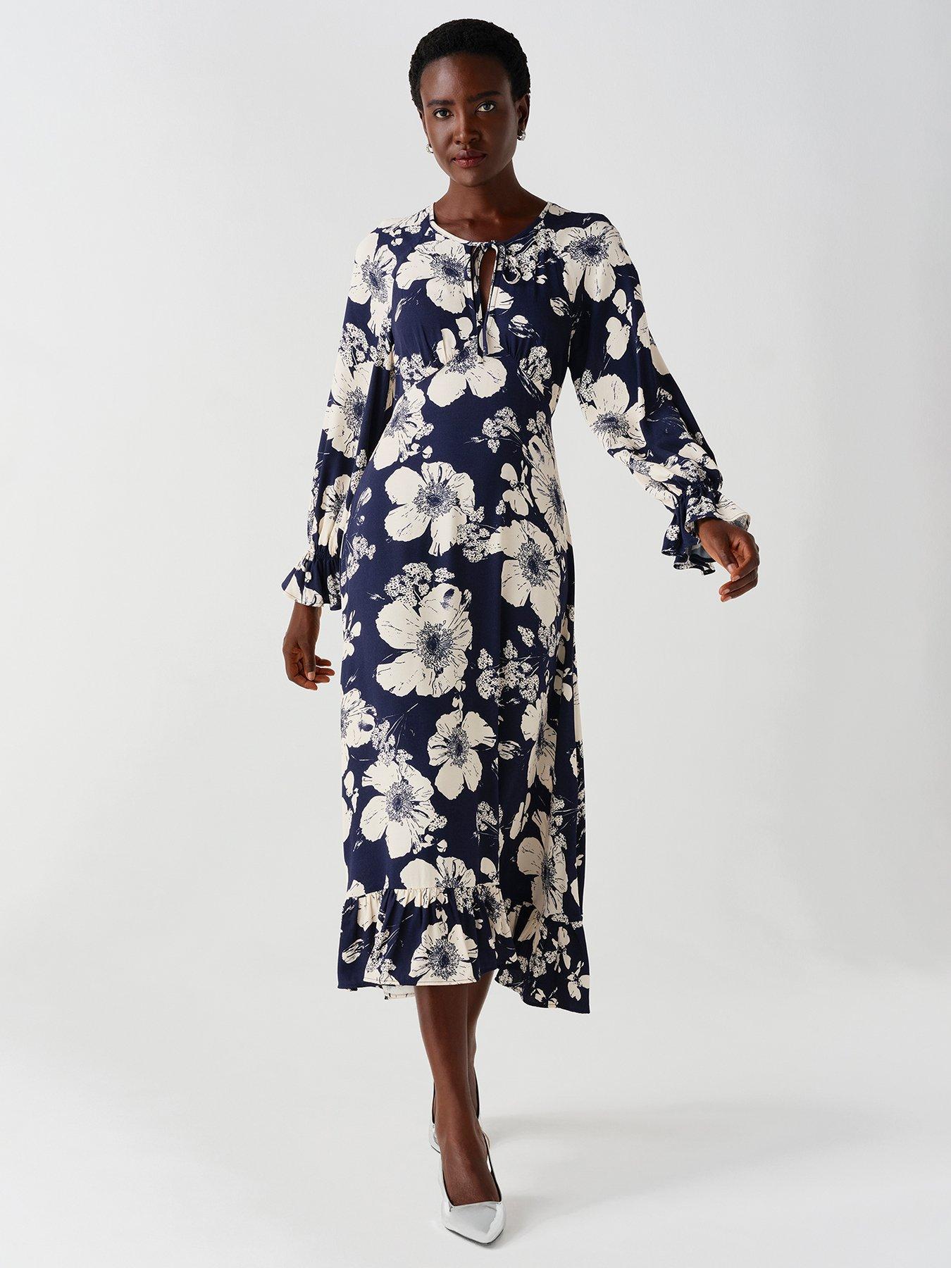 Image 3 of 7 of Ghost Navy Floral Georgie Dress