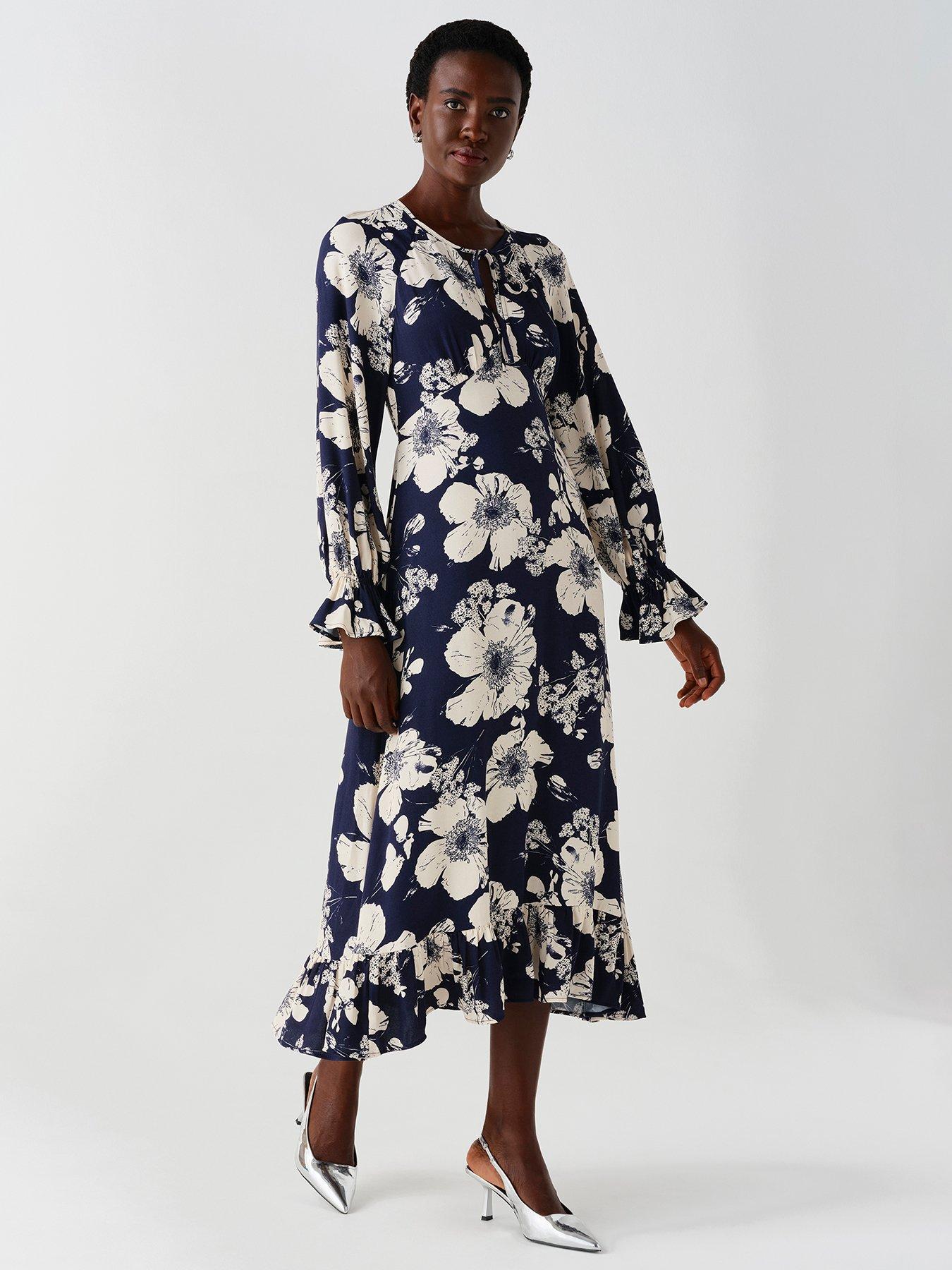 Image 4 of 7 of Ghost Navy Floral Georgie Dress