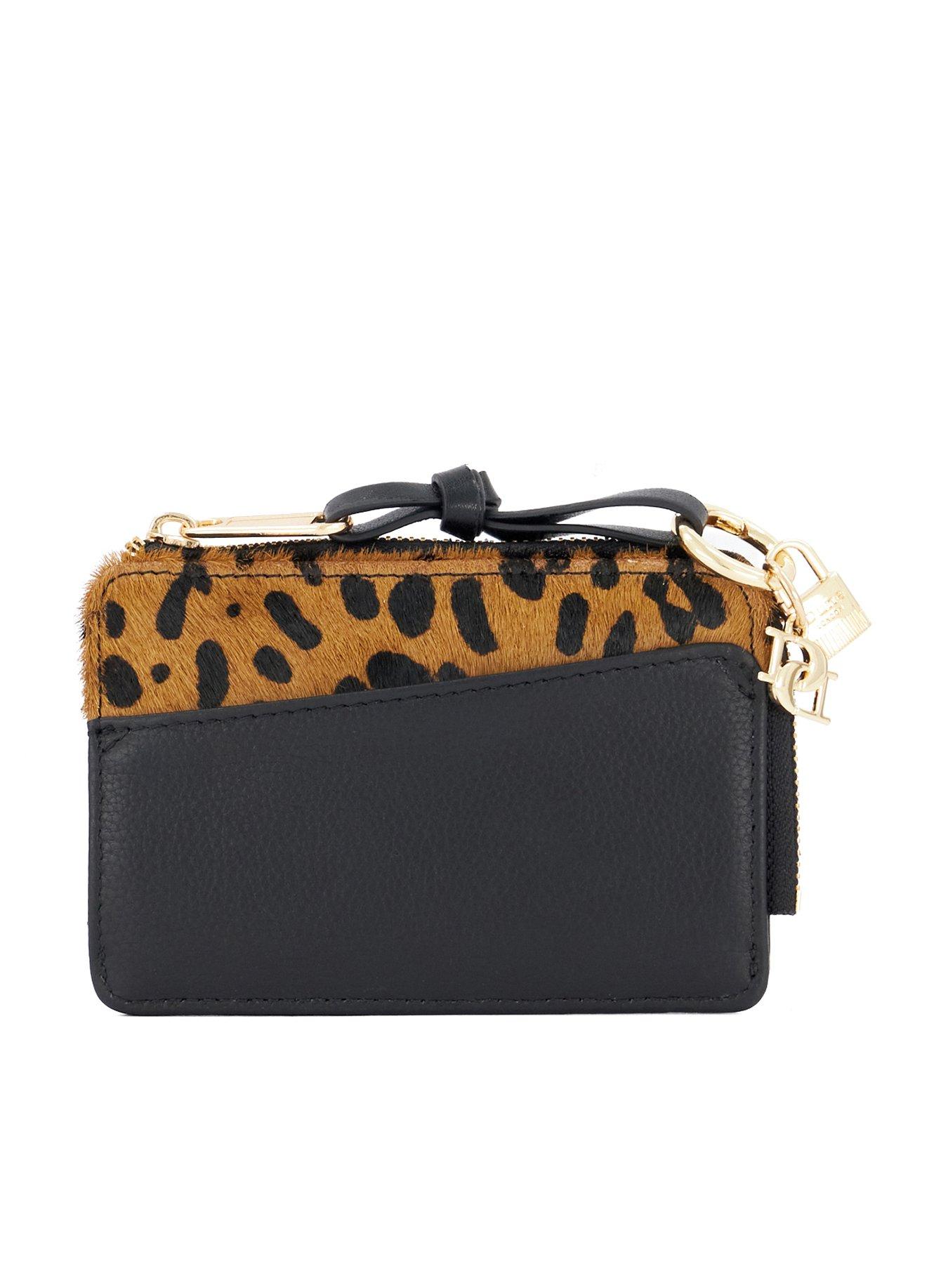 Image 1 of 5 of Dune London Womens Kinder Leopard Print Zip Purse - Brown