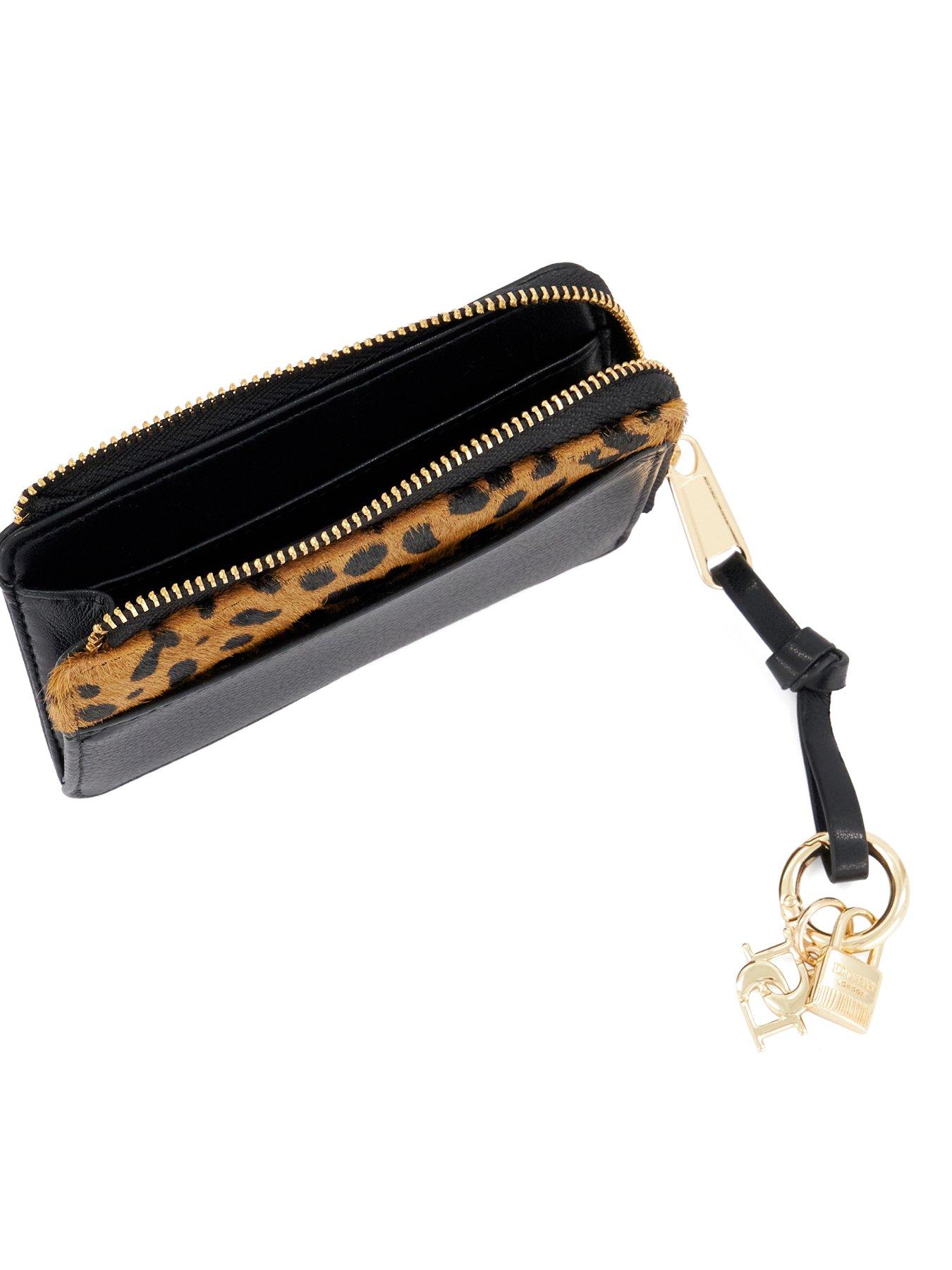 Image 4 of 5 of Dune London Womens Kinder Leopard Print Zip Purse - Brown