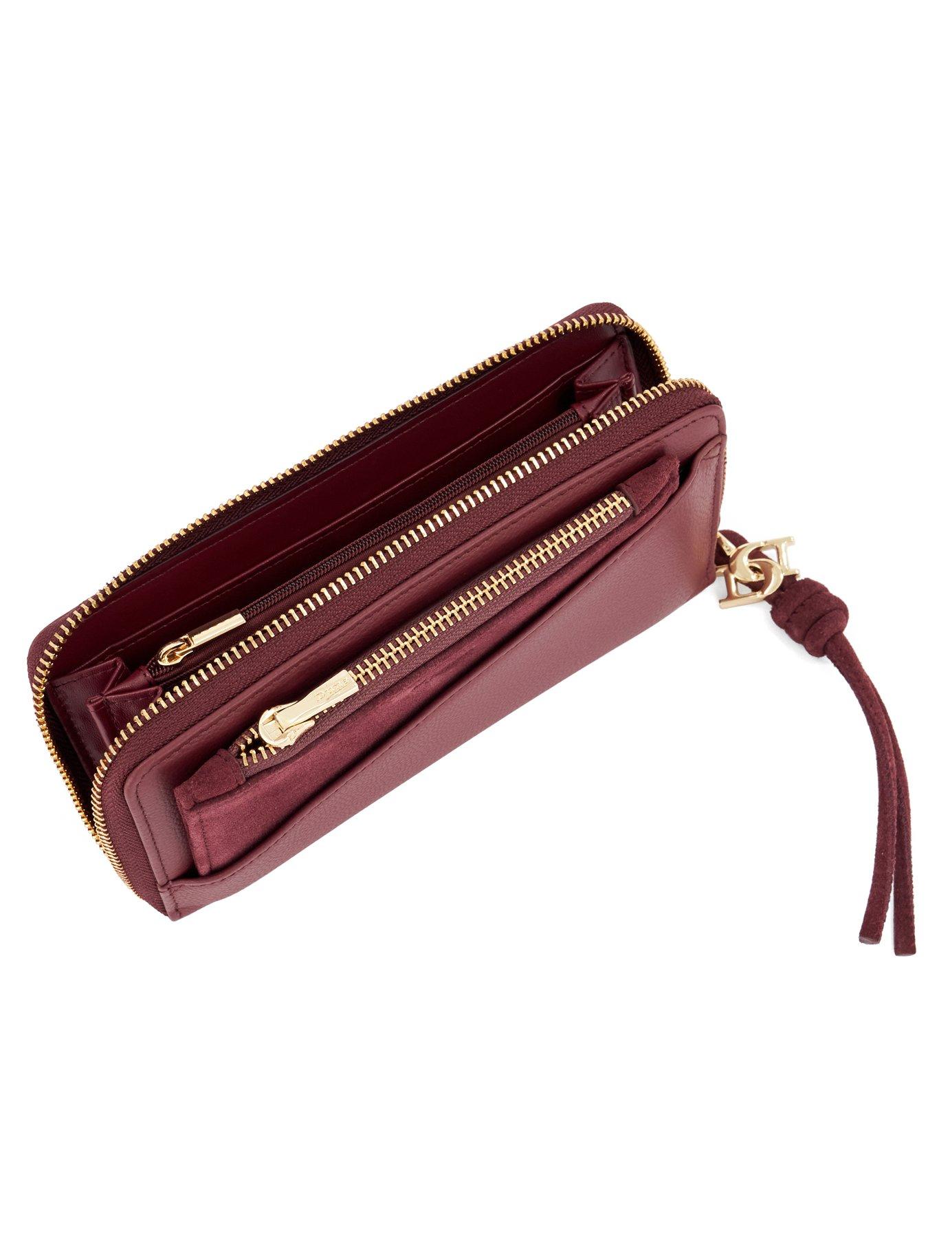 Image 4 of 5 of Dune London Womens Kindling Zip-Around Multi-Compartment Purse - Burgundy