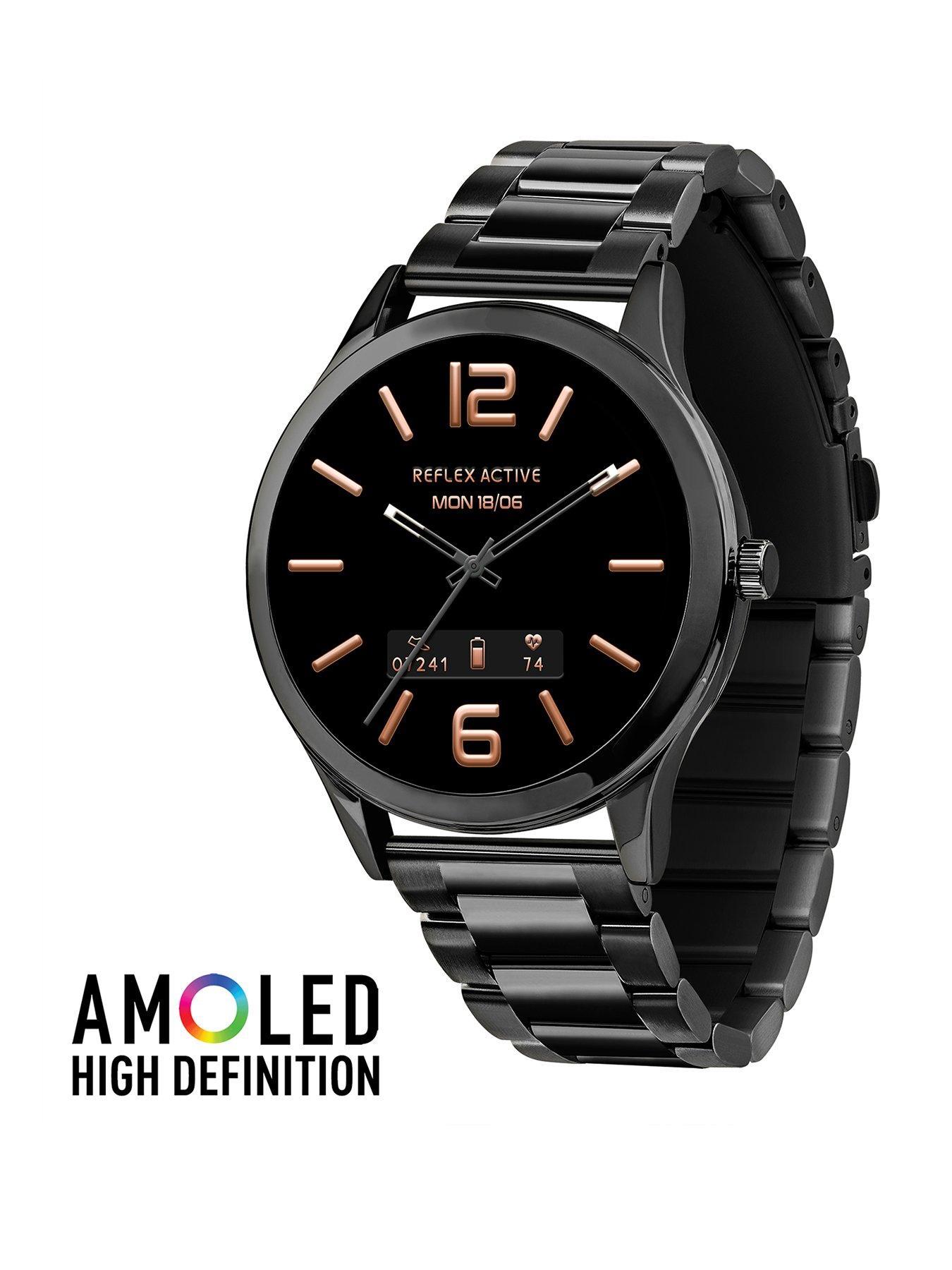 Image 1 of 7 of Reflex Active Reflex Active Series 31 Black Stainless Steel Strap AMOLED Smart Calling Watch