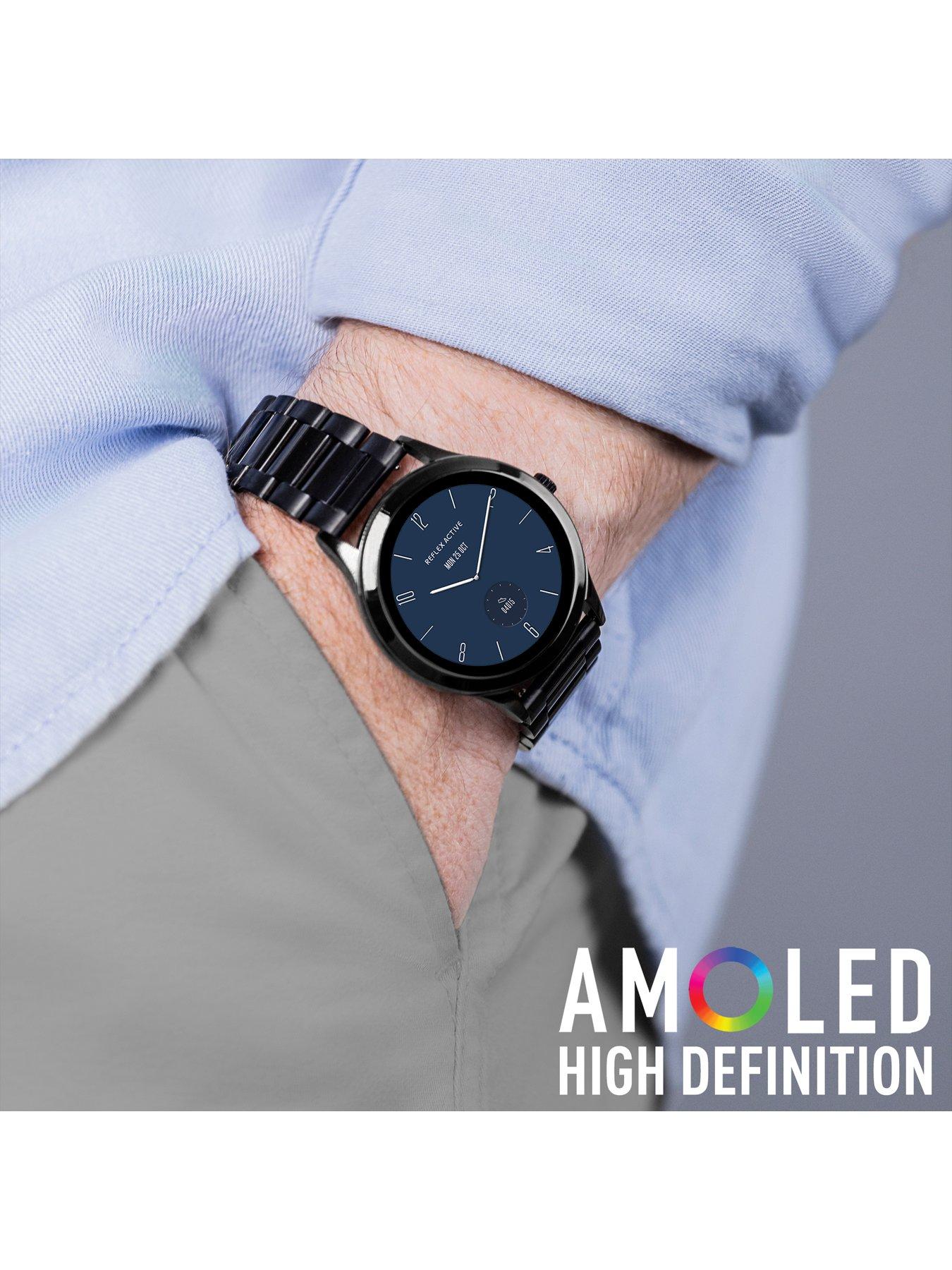 Image 4 of 7 of Reflex Active Reflex Active Series 31 Black Stainless Steel Strap AMOLED Smart Calling Watch