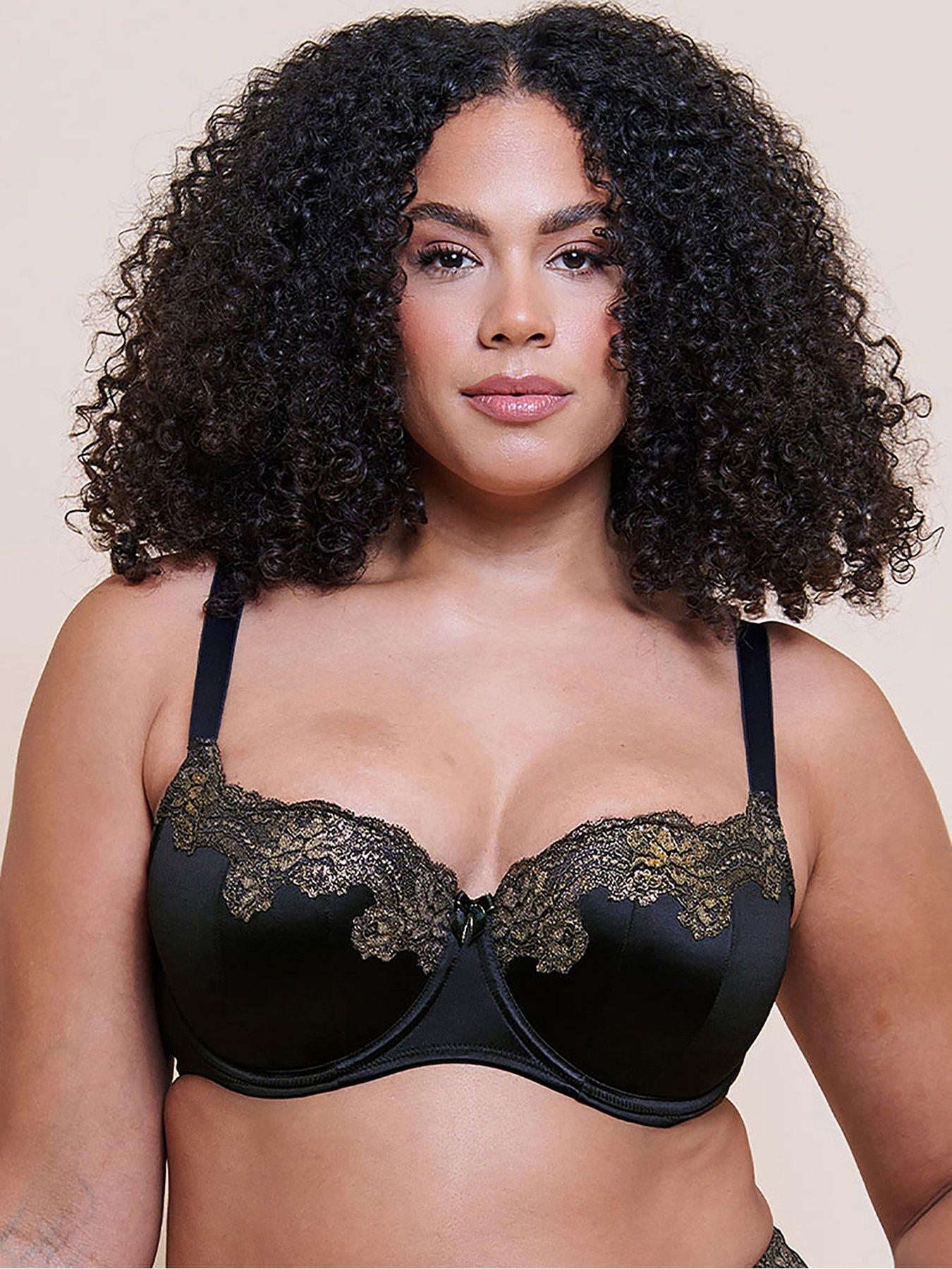 Curvy Kate Womens Boost Lace Padded Underwired Balcony Bra, Black, Size 36F, Women
