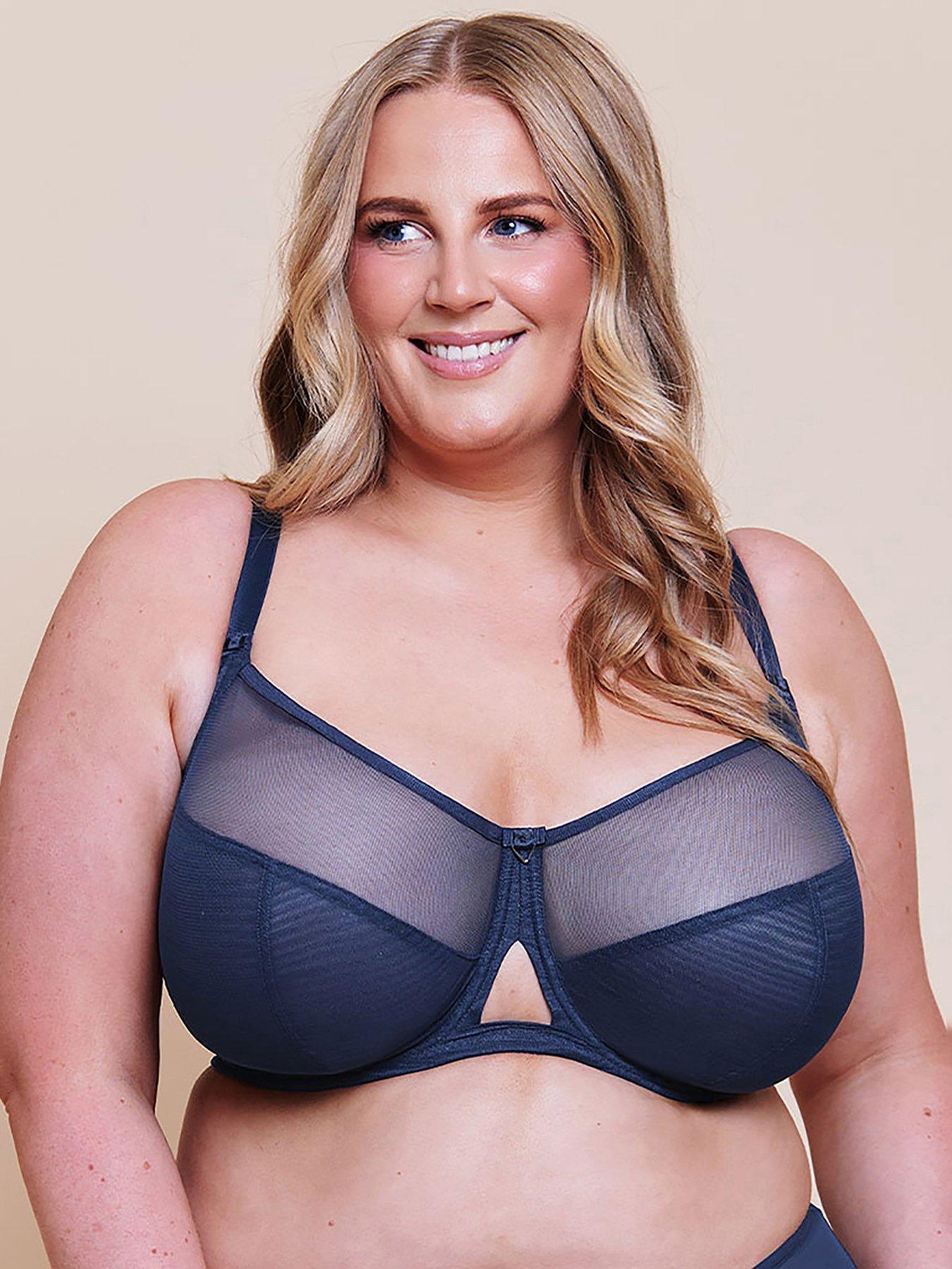 Curvy Kate Women's Blue Victory Balcony Bra Side Support Non-Padded Wired Navy 38E - Image 3