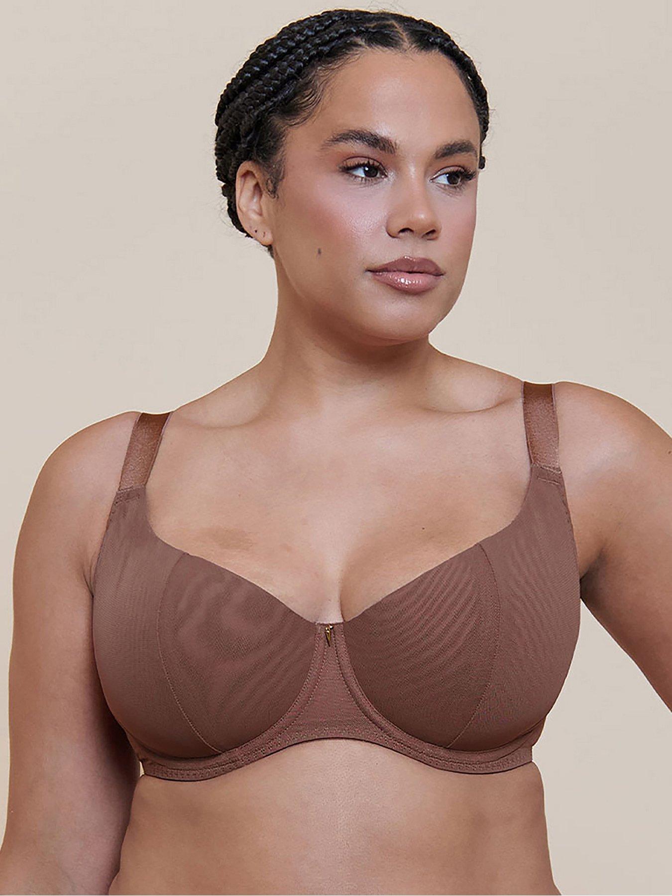 Curvy Kate Curvy Kate Cool Cat Scooped Multiway Balcony Bra, Brown, Size 32Hh, Women