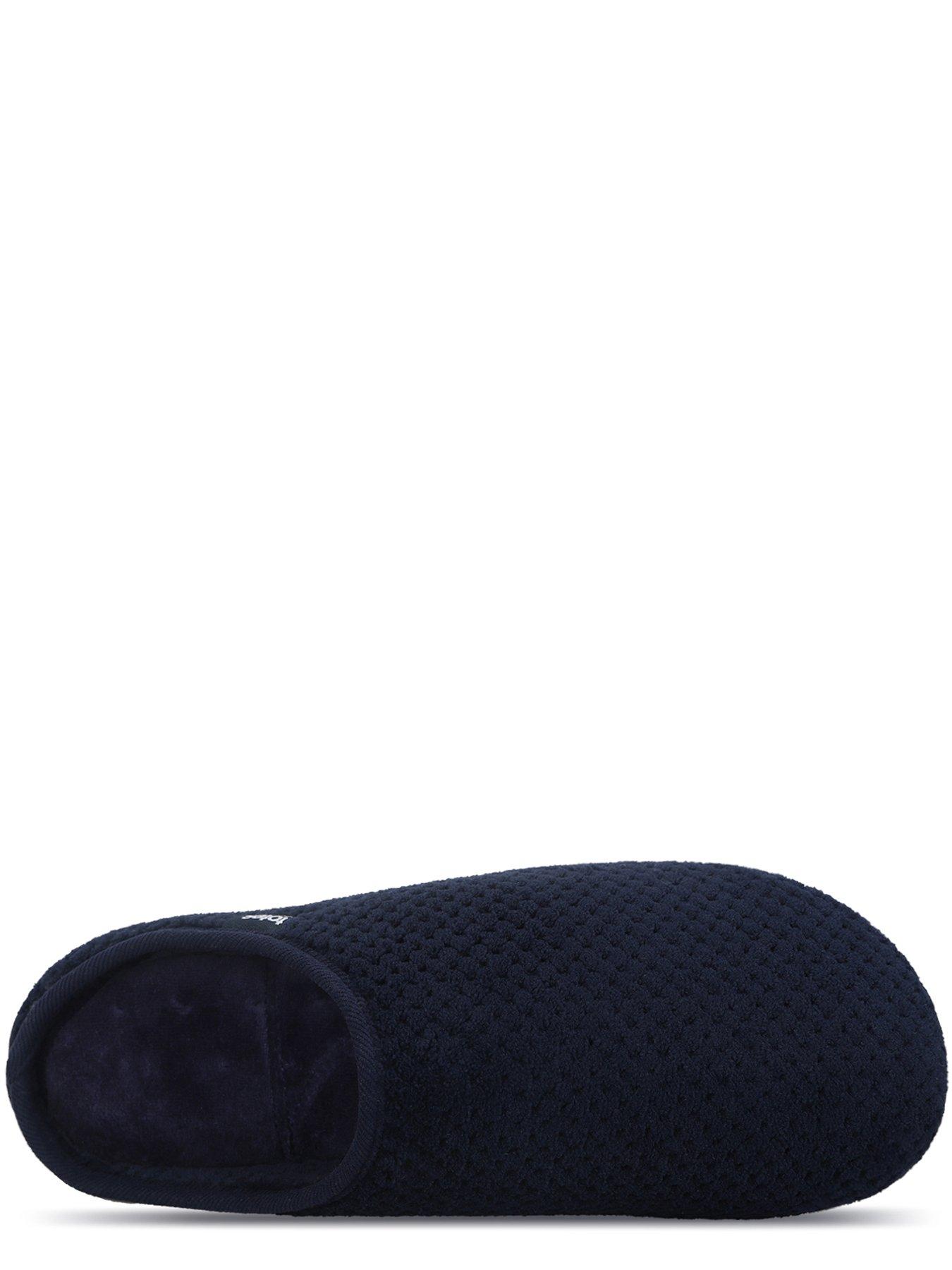 Totes Isotoner Mens Swept Back Popcorn Mule Slippers - Navy | Very