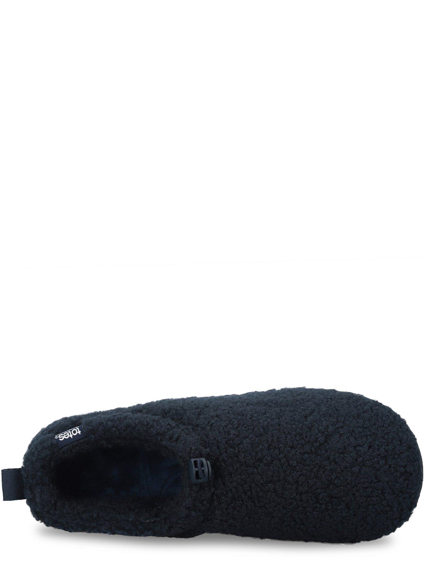 Image 3 of 5 of Totes Isotoner Mens Borg Full Back Slippers With Toggle - Navy