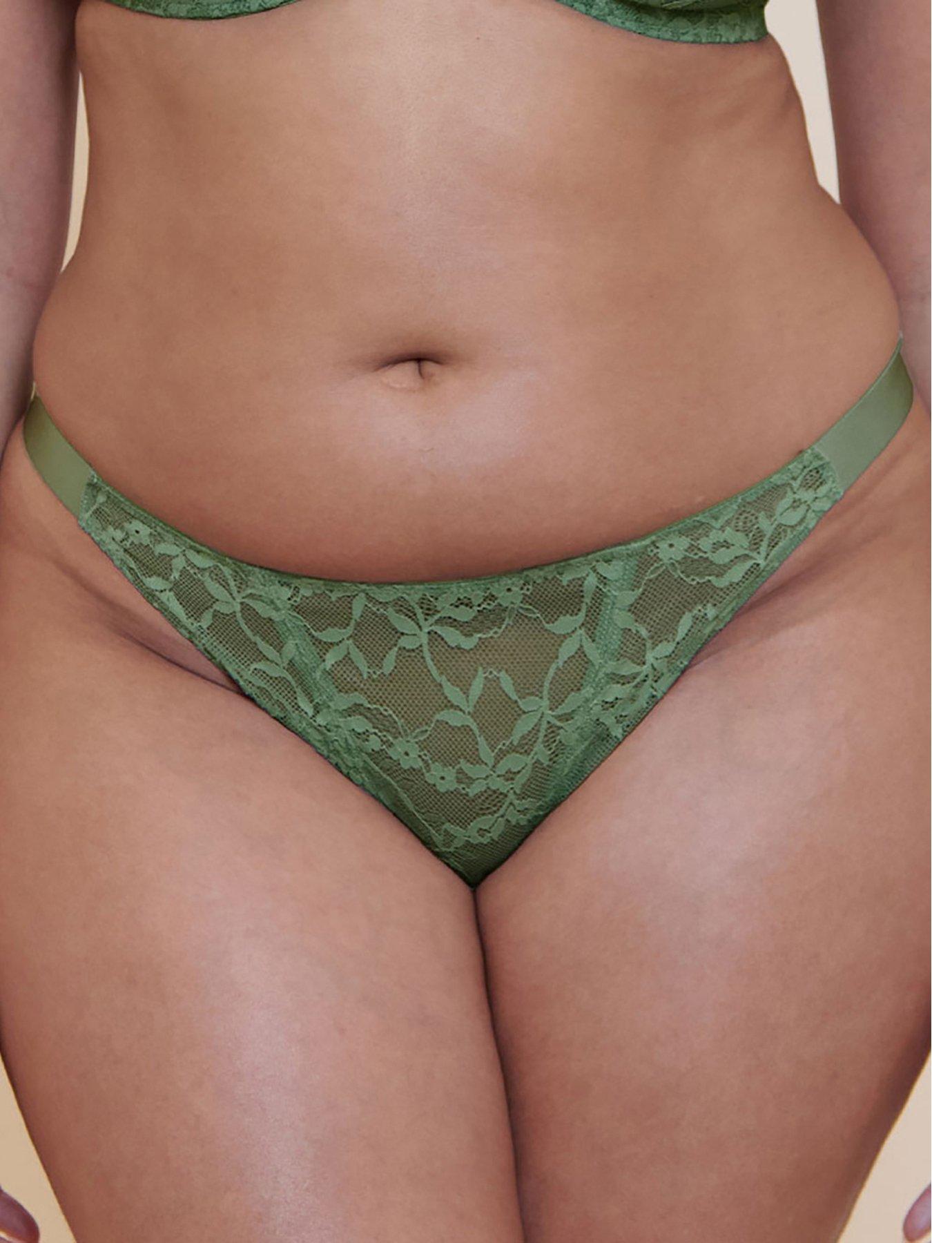 Curvy Kate All Night Lace Tanga Dusky Green / M - Image 2