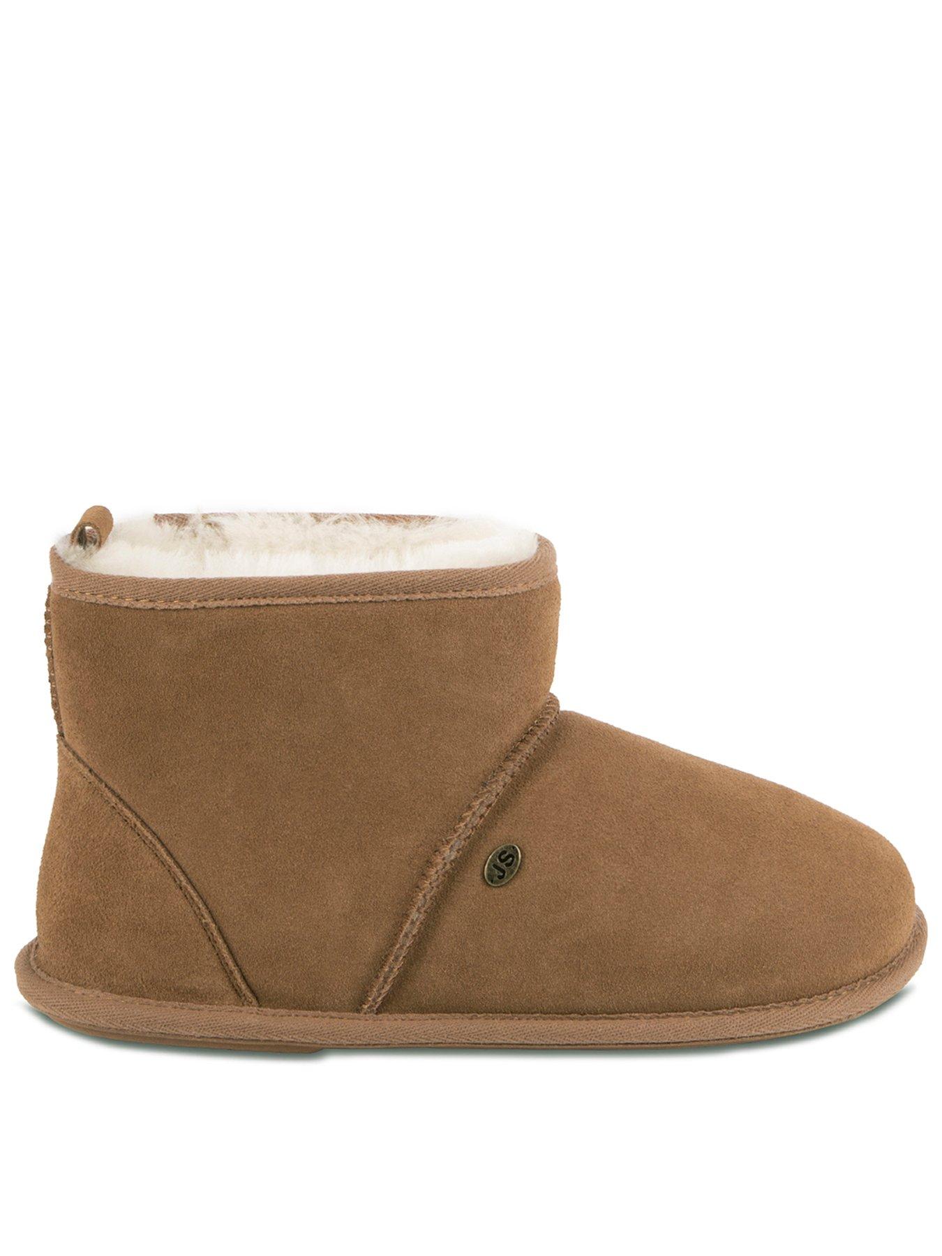 Image 1 of 5 of Just Sheepskin Mens Chester Genuine Suede Sheepskin Lined Boot Slippers - Chestnut