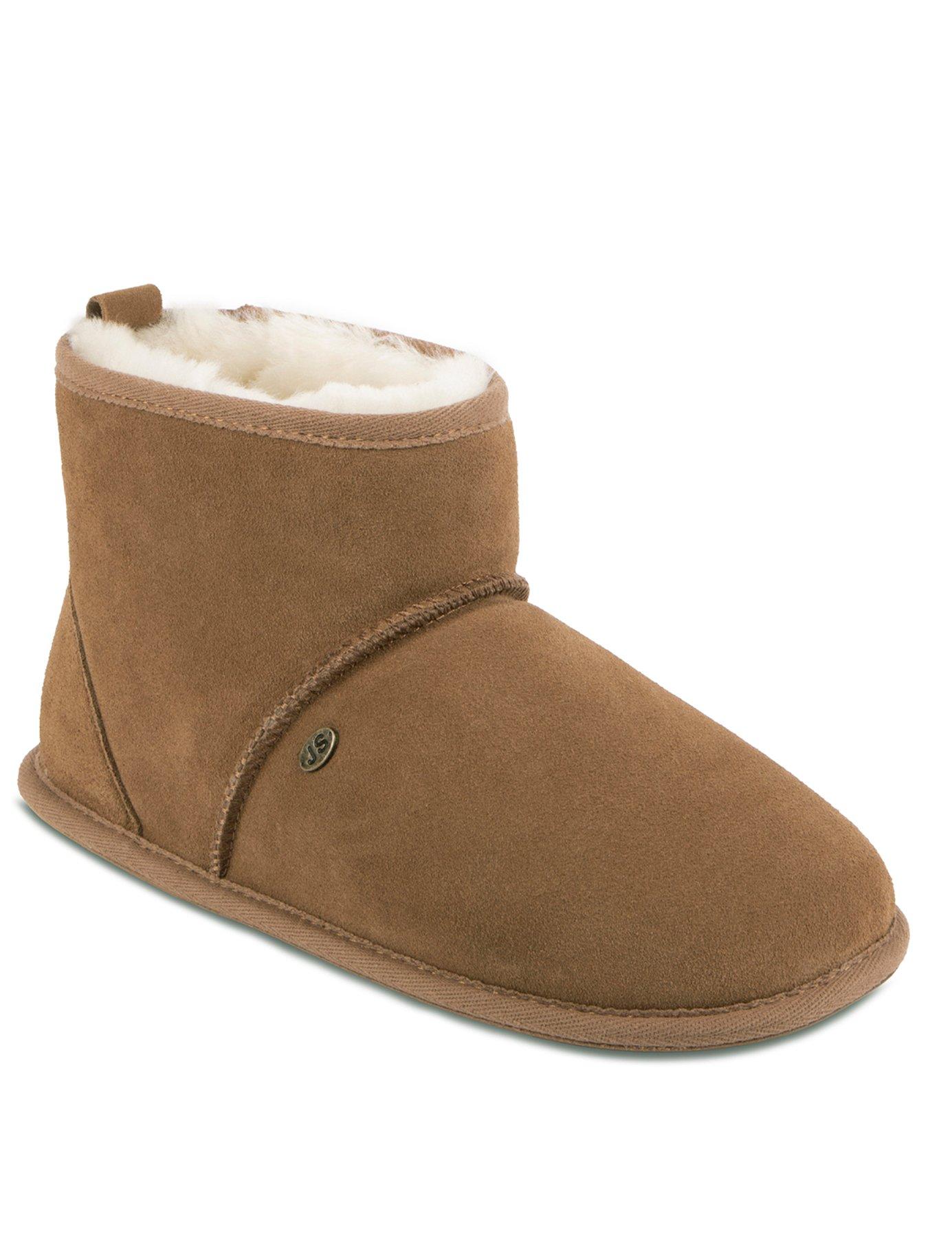 Image 2 of 5 of Just Sheepskin Mens Chester Genuine Suede Sheepskin Lined Boot Slippers - Chestnut