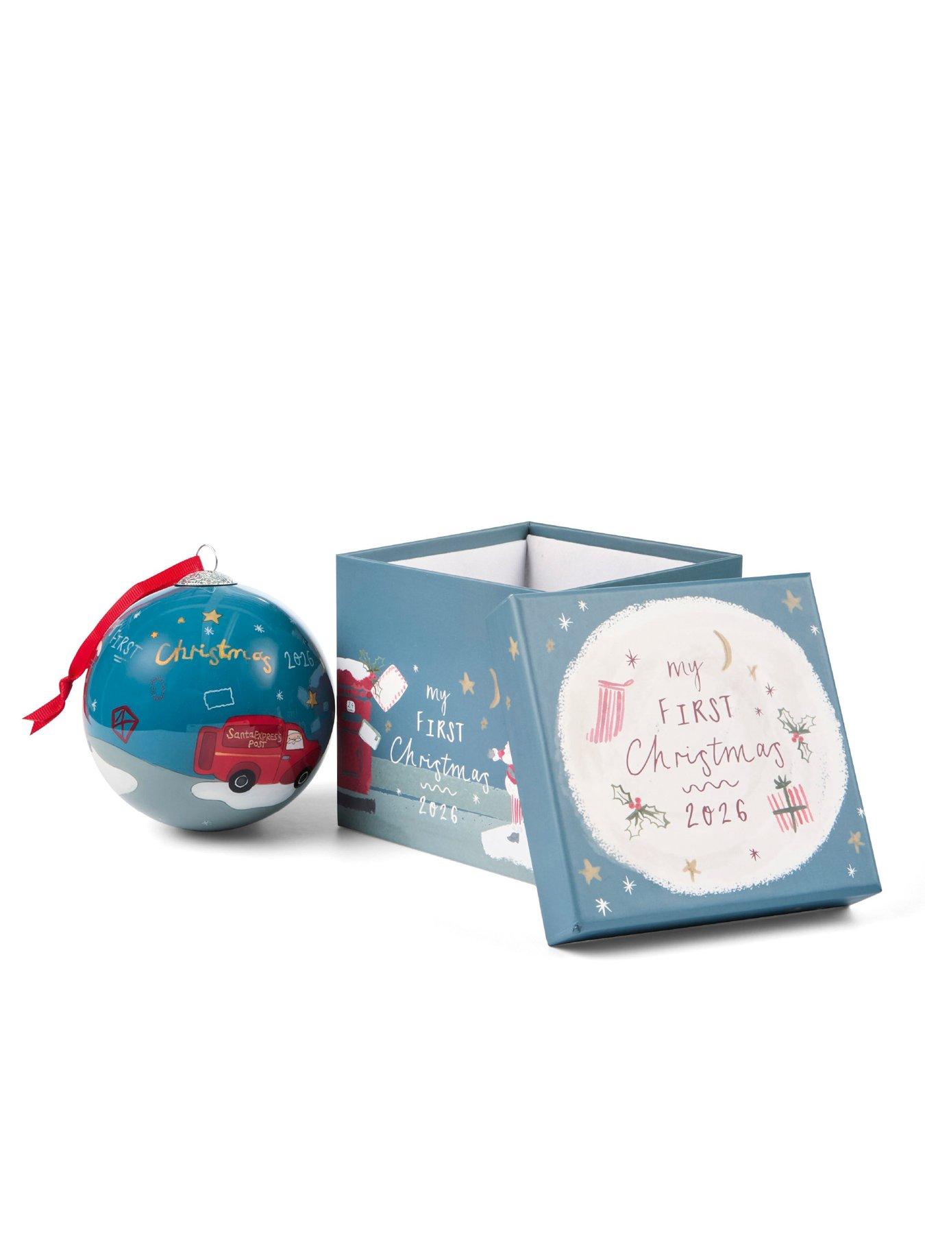 Mamas & Papas Christmas 2026 Glass Bauble, Blue