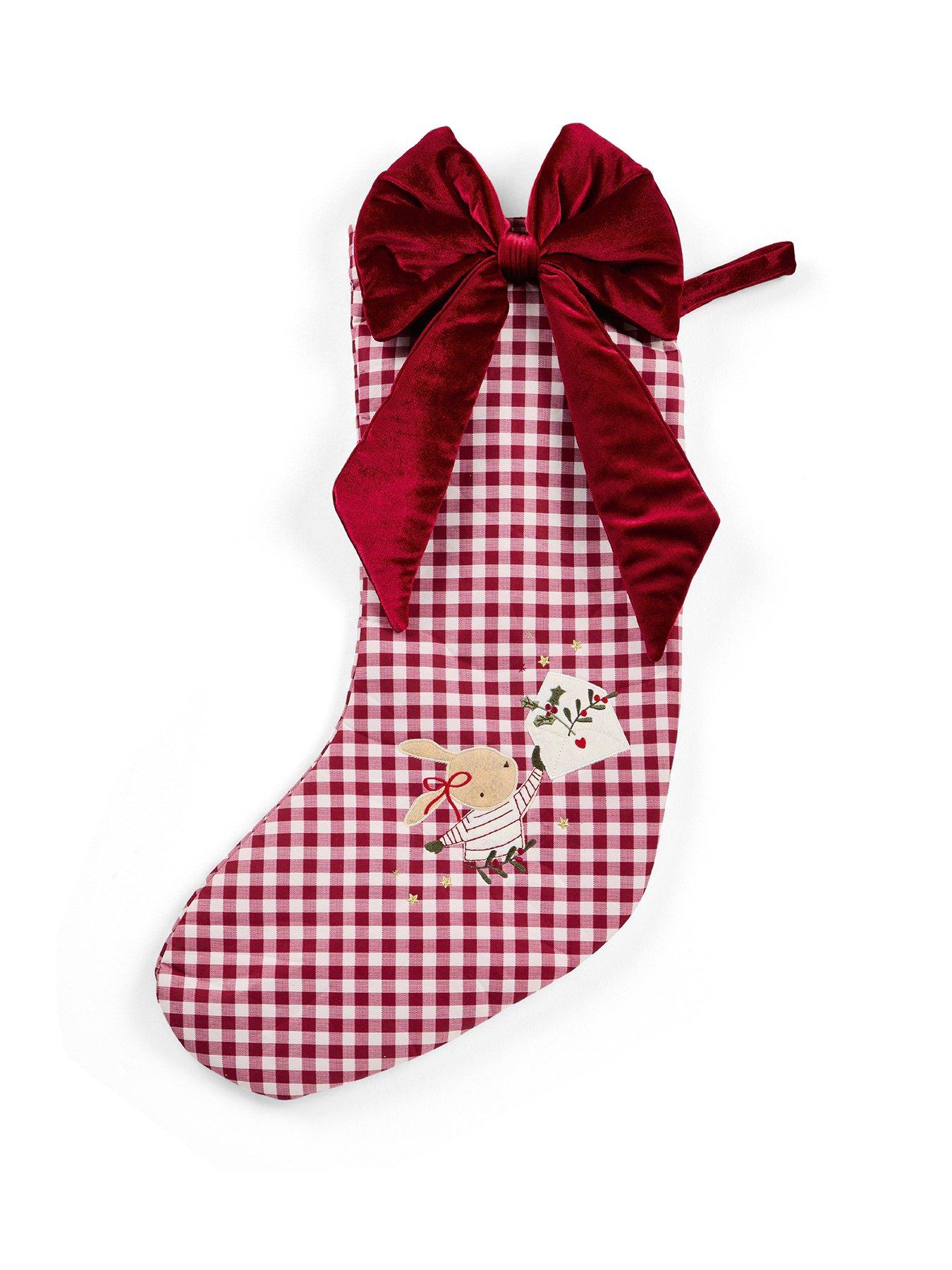 Large Christmas Stocking - Gingham - Image 4
