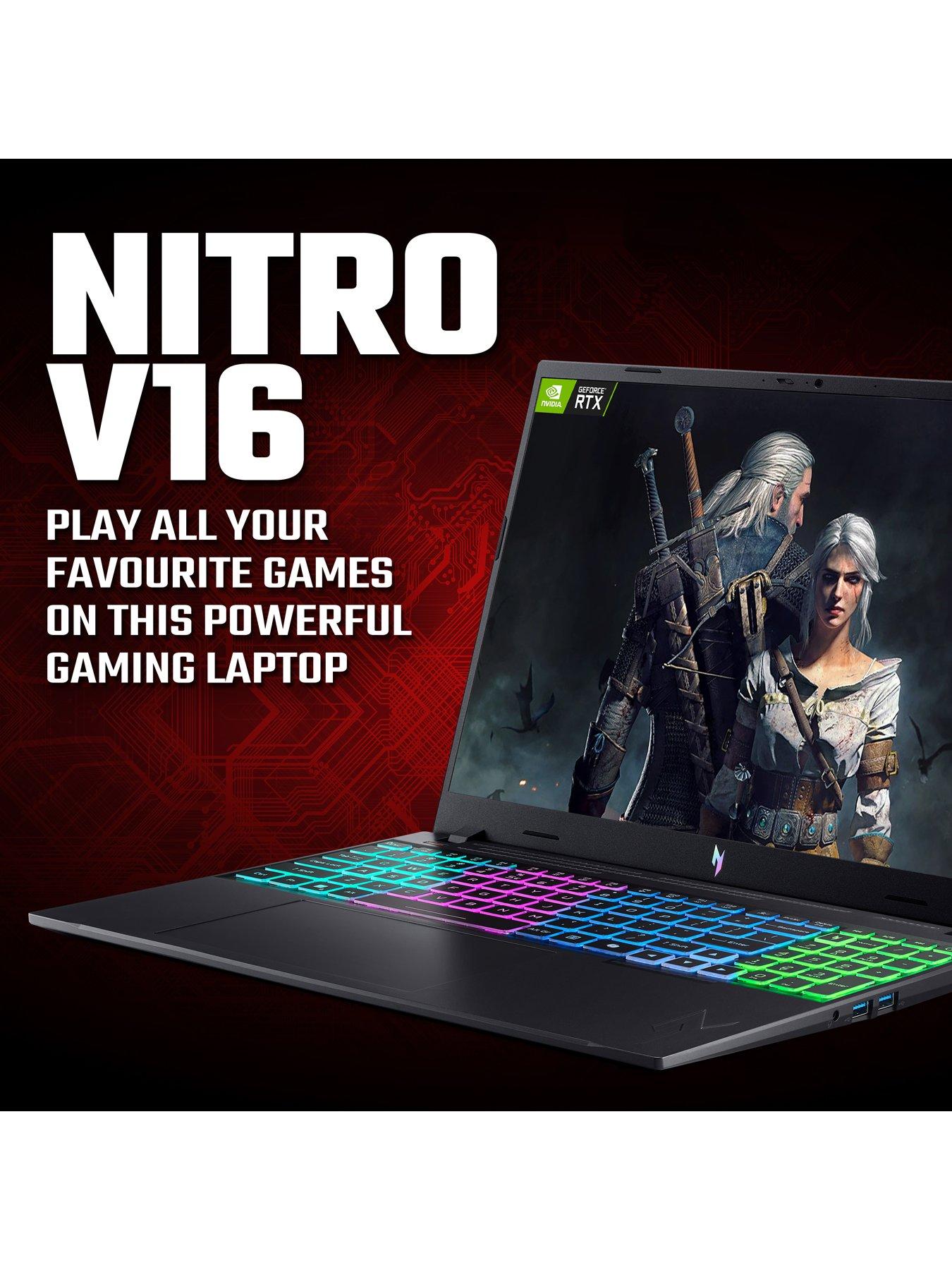 Image 6 of 8 of Acer Nitro V 16 Gaming Laptop - GeForce RTX 5070, Intel Core 7, 16GB RAM, 512GB SSD, 120Hz, 16in WUXGA IPS, Black