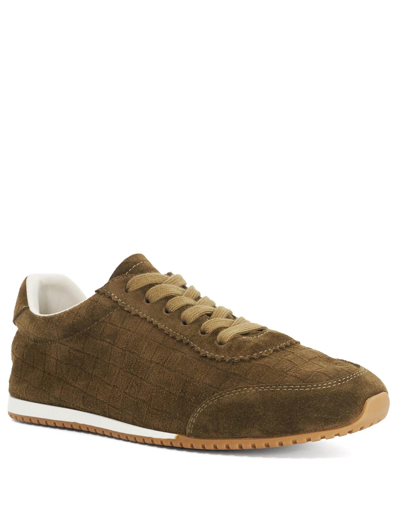 Image 2 of 4 of Dune London Womens Elora Soft-Touch Suedette Lace-Up Low-Profile Trainers - Green
