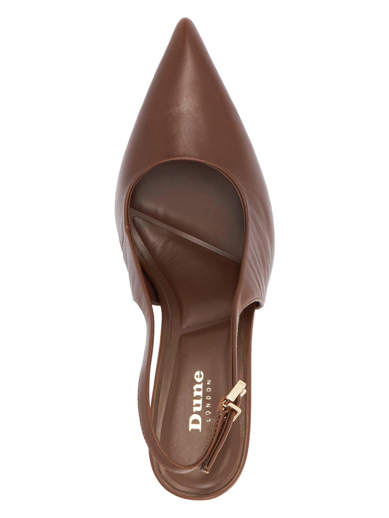 Image 4 of 5 of Dune London Womens Cai Pointed Toe Stiletto Slingback Shoes - Dark Tan