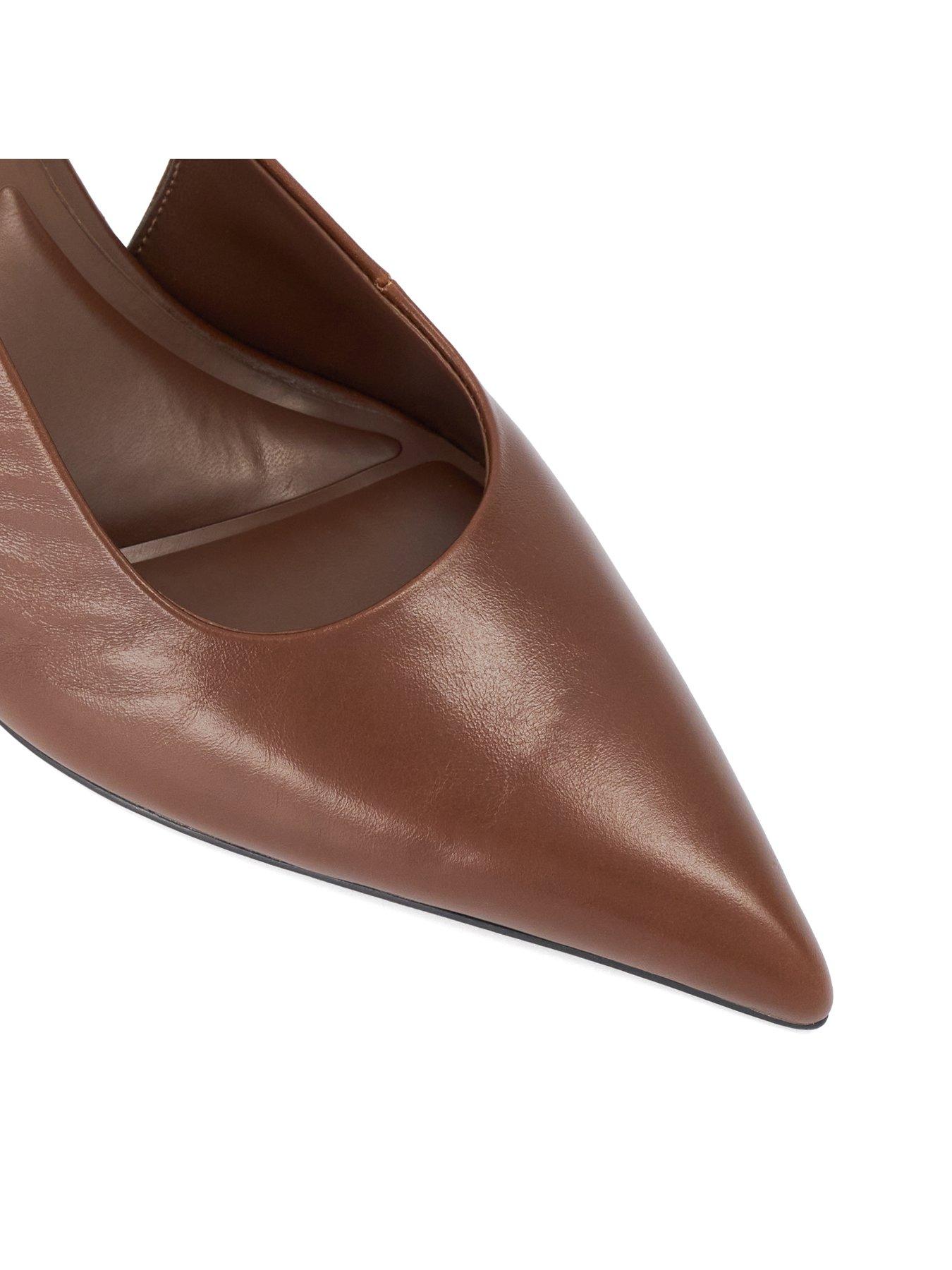 Image 5 of 5 of Dune London Womens Cai Pointed Toe Stiletto Slingback Shoes - Dark Tan