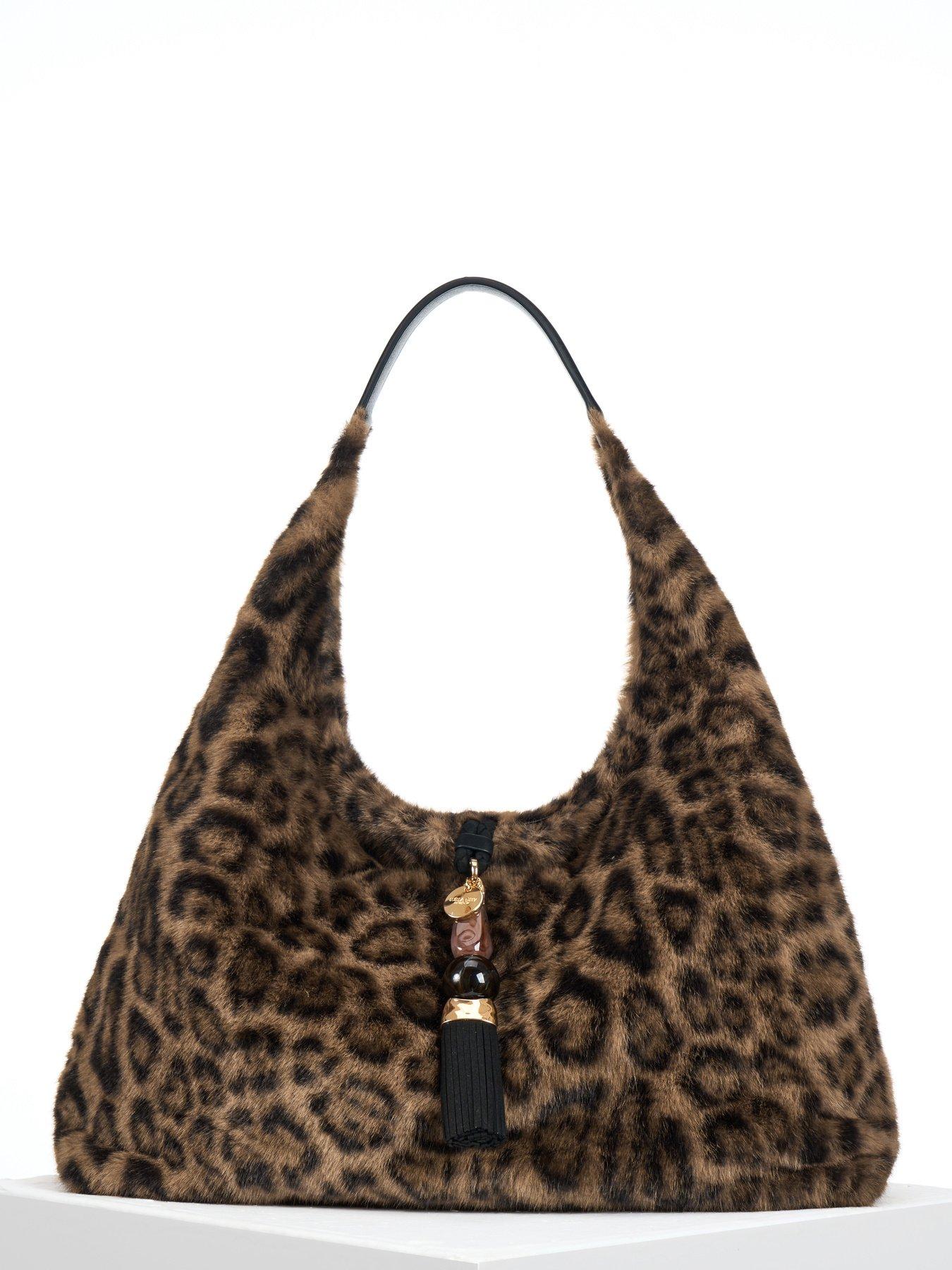 Image 2 of 6 of Luella Grey Pandora Slouch Hobo - Leopard Faux Fur