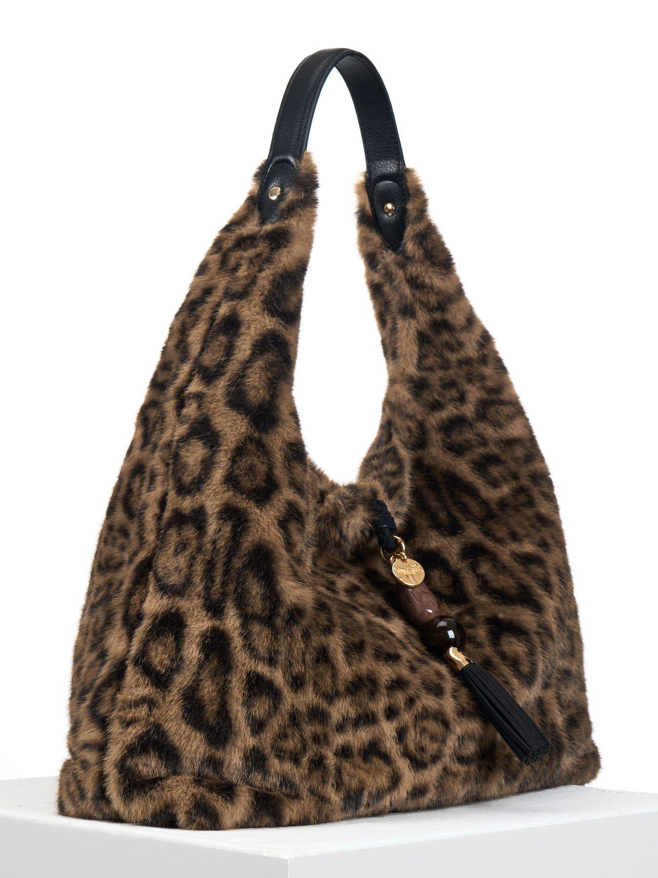 Image 3 of 6 of Luella Grey Pandora Slouch Hobo - Leopard Faux Fur