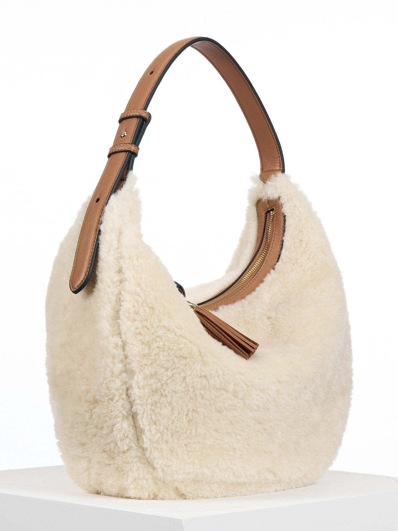 Image 3 of 6 of Luella Grey Theodora Scoop Hobo - Ecru Borg