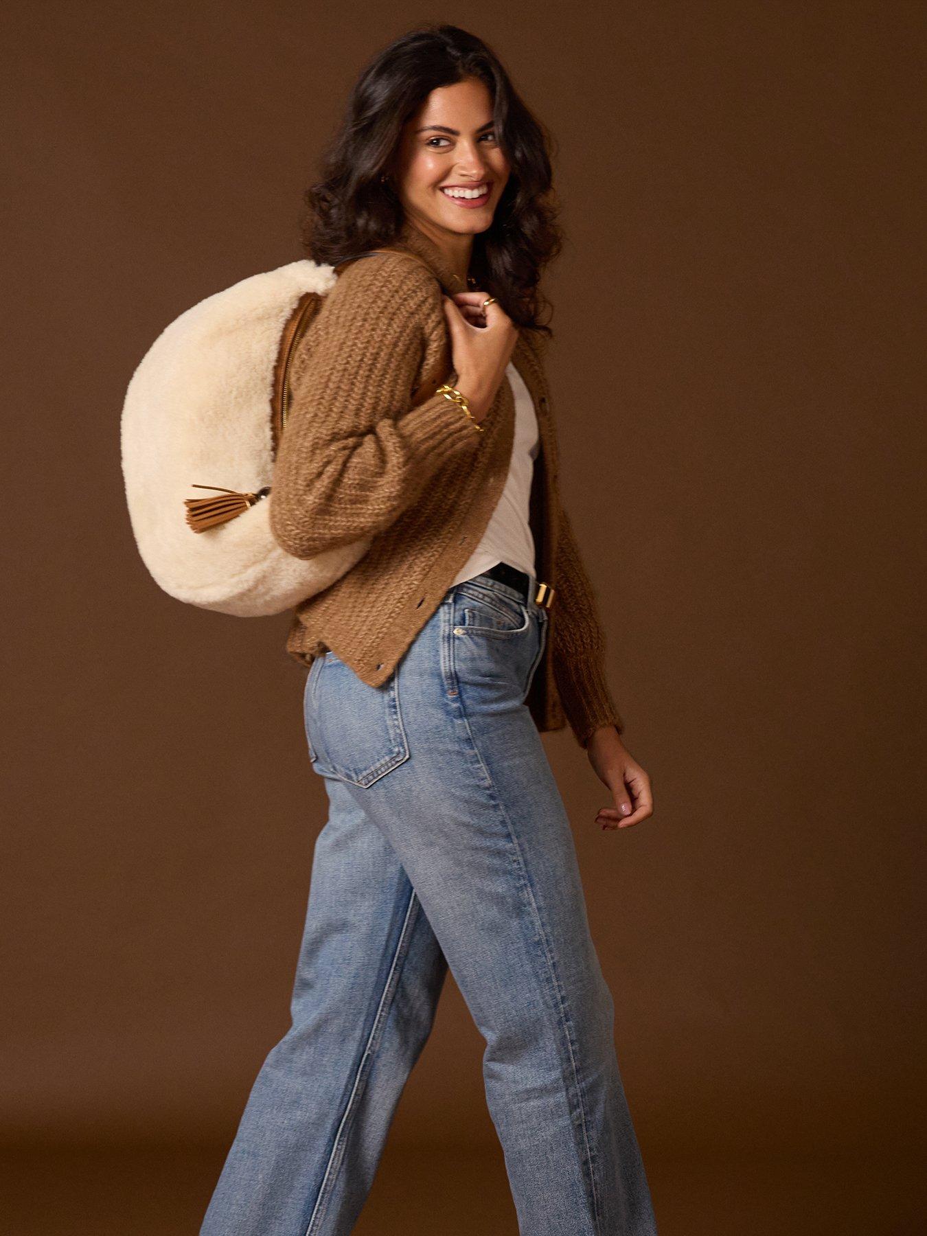 Image 6 of 6 of Luella Grey Theodora Scoop Hobo - Ecru Borg