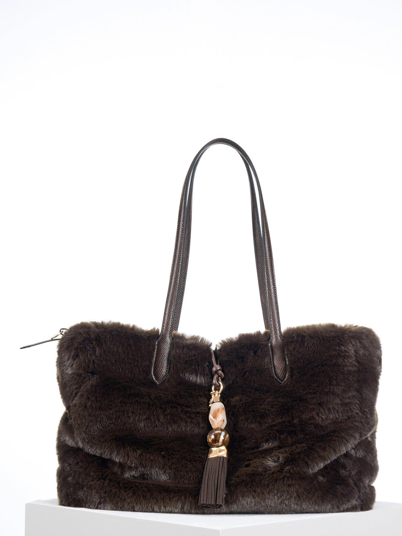 Image 2 of 6 of Luella Grey Sandrine Large Tote - Chocolate Faux Fur