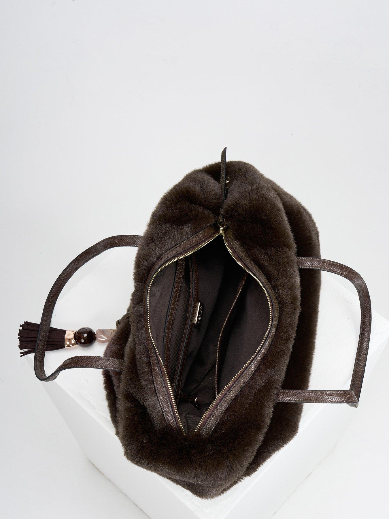 Image 4 of 6 of Luella Grey Sandrine Large Tote - Chocolate Faux Fur