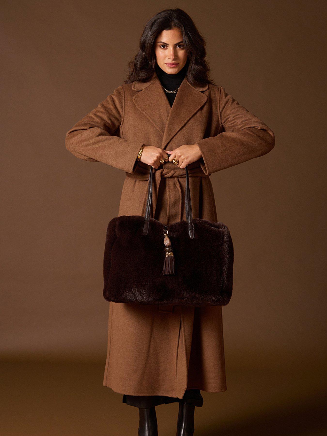 Image 5 of 6 of Luella Grey Sandrine Large Tote - Chocolate Faux Fur