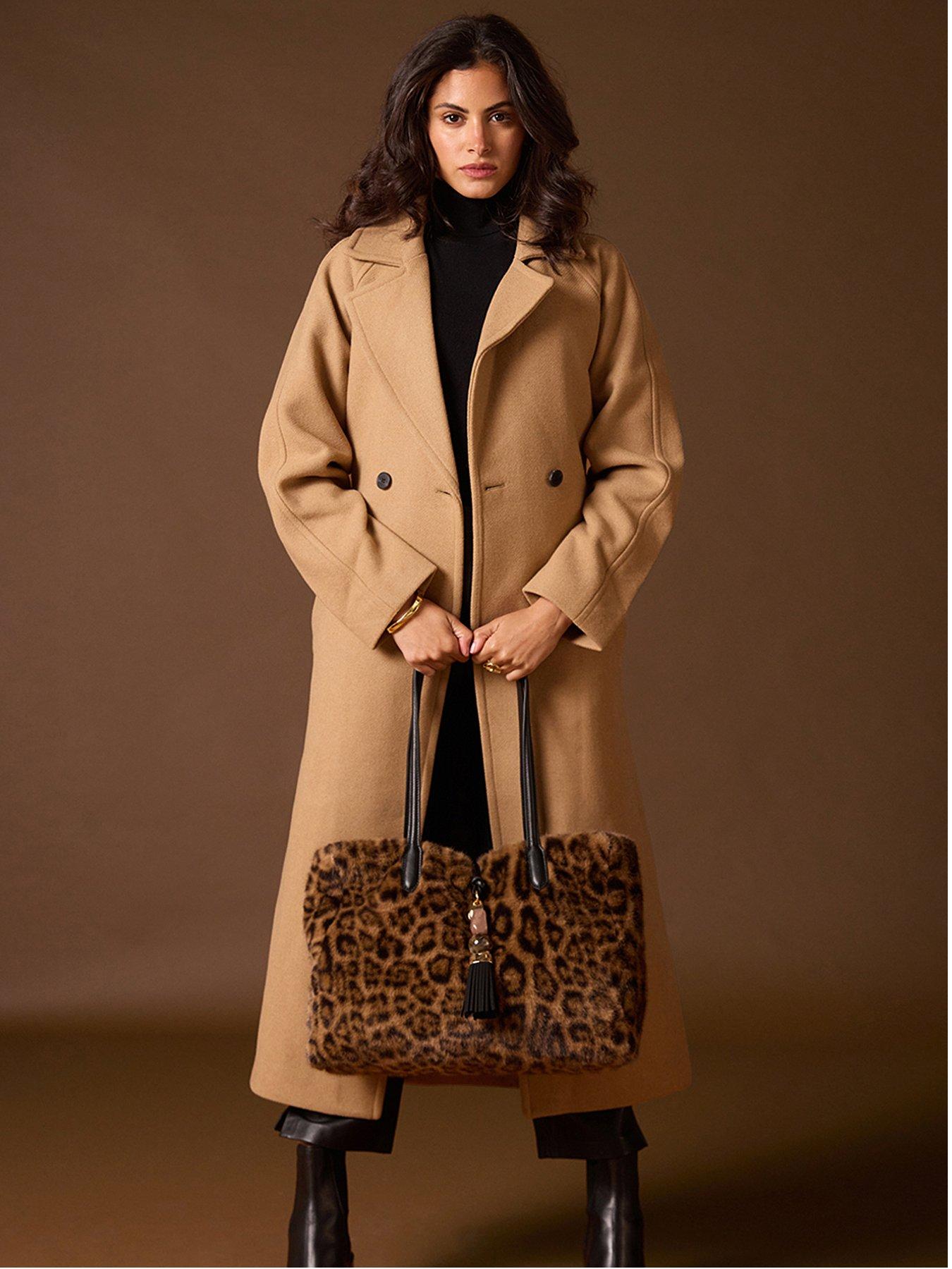 Image 1 of 5 of Luella Grey Sandrine Large Tote - Leopard Faux Fur